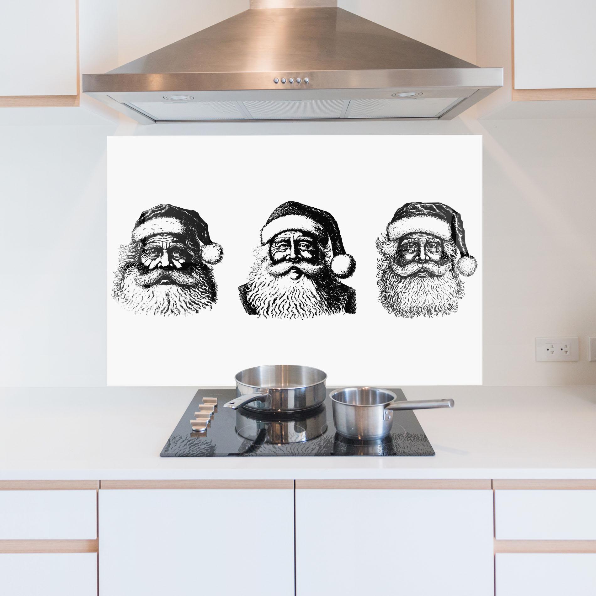 Küchenrückwand Glas Santa Draw mockup 5