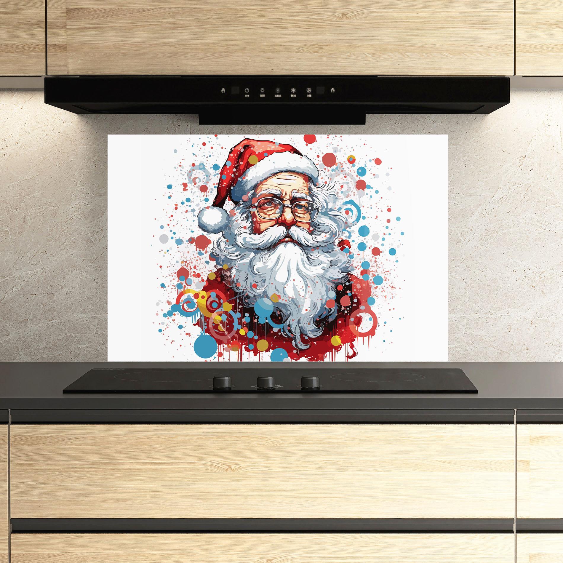 Küchenrückwand Glas Artistic Santa mockup 3