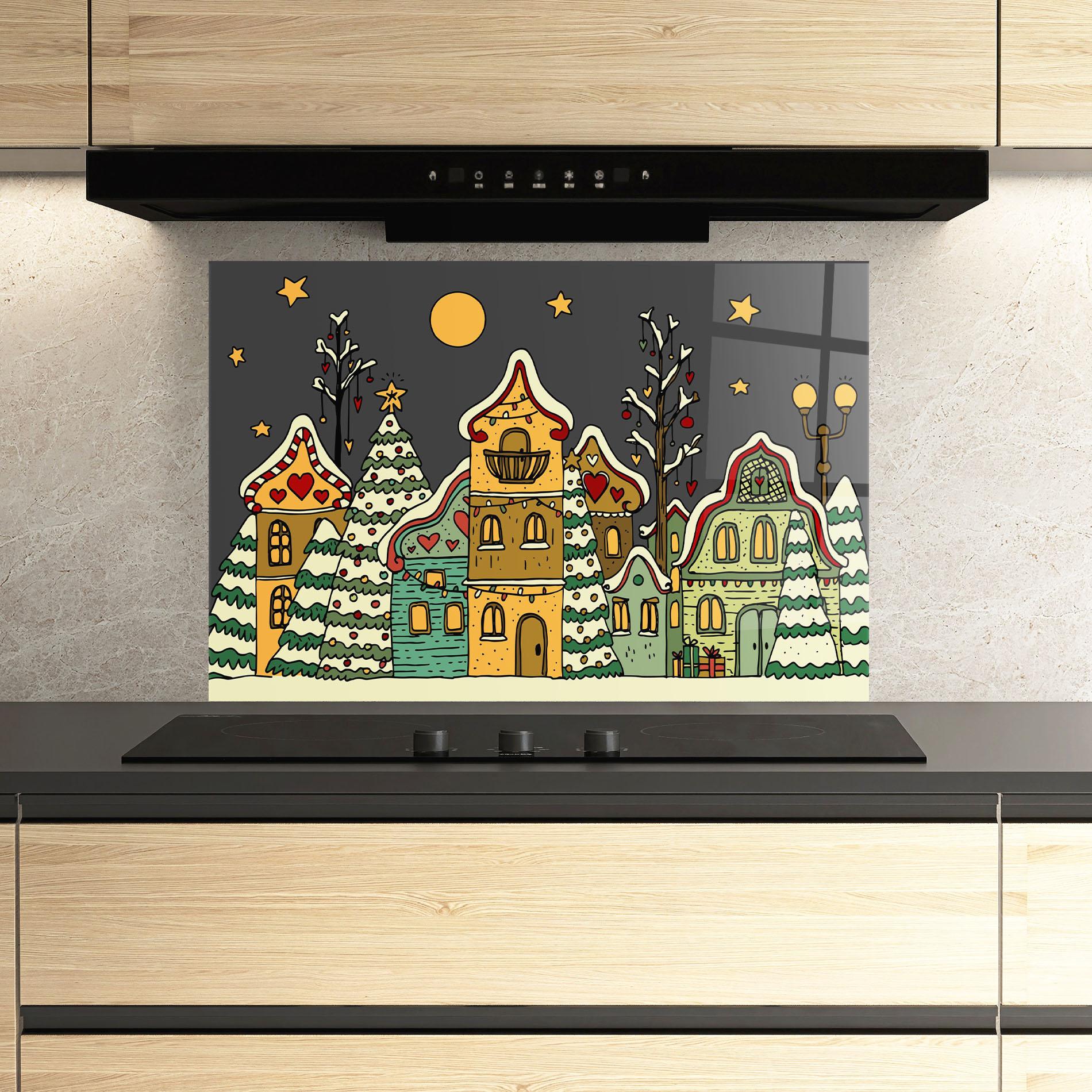 Küchenrückwand Glas Christmas Home Art mockup 3