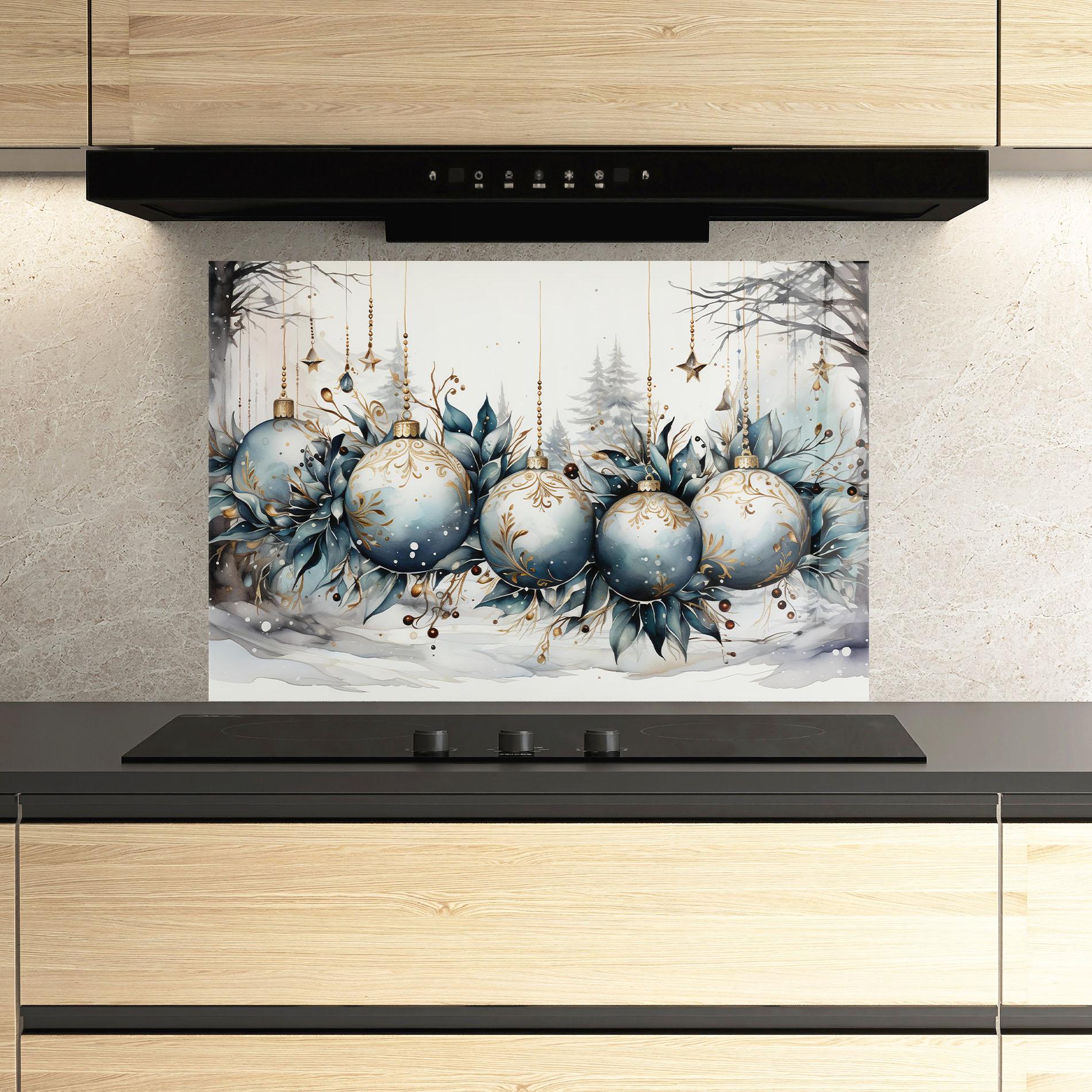 Küchenrückwand Glas Christmas Paper mockup 3
