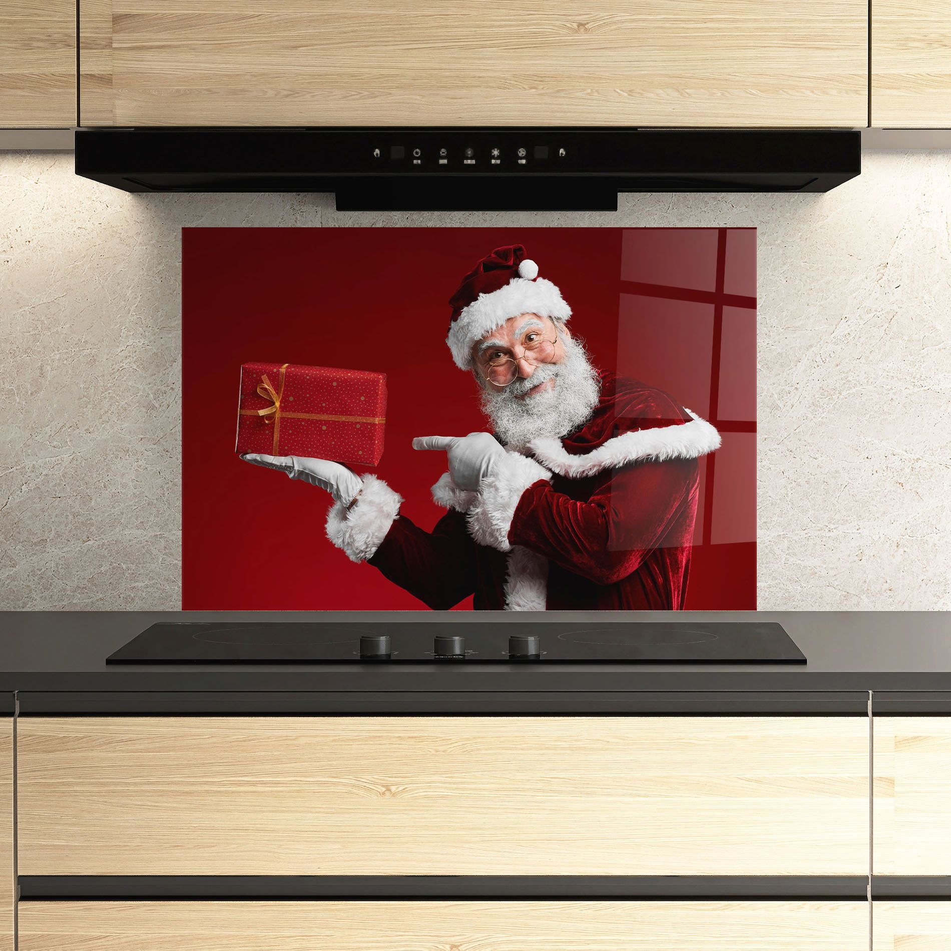 Santa Holding Red Present mockup 3