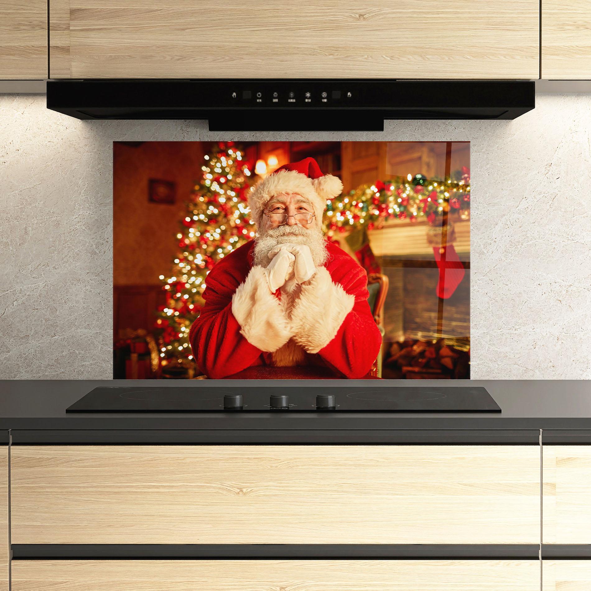 Küchenrückwand Glas Traditional Santa mockup 3