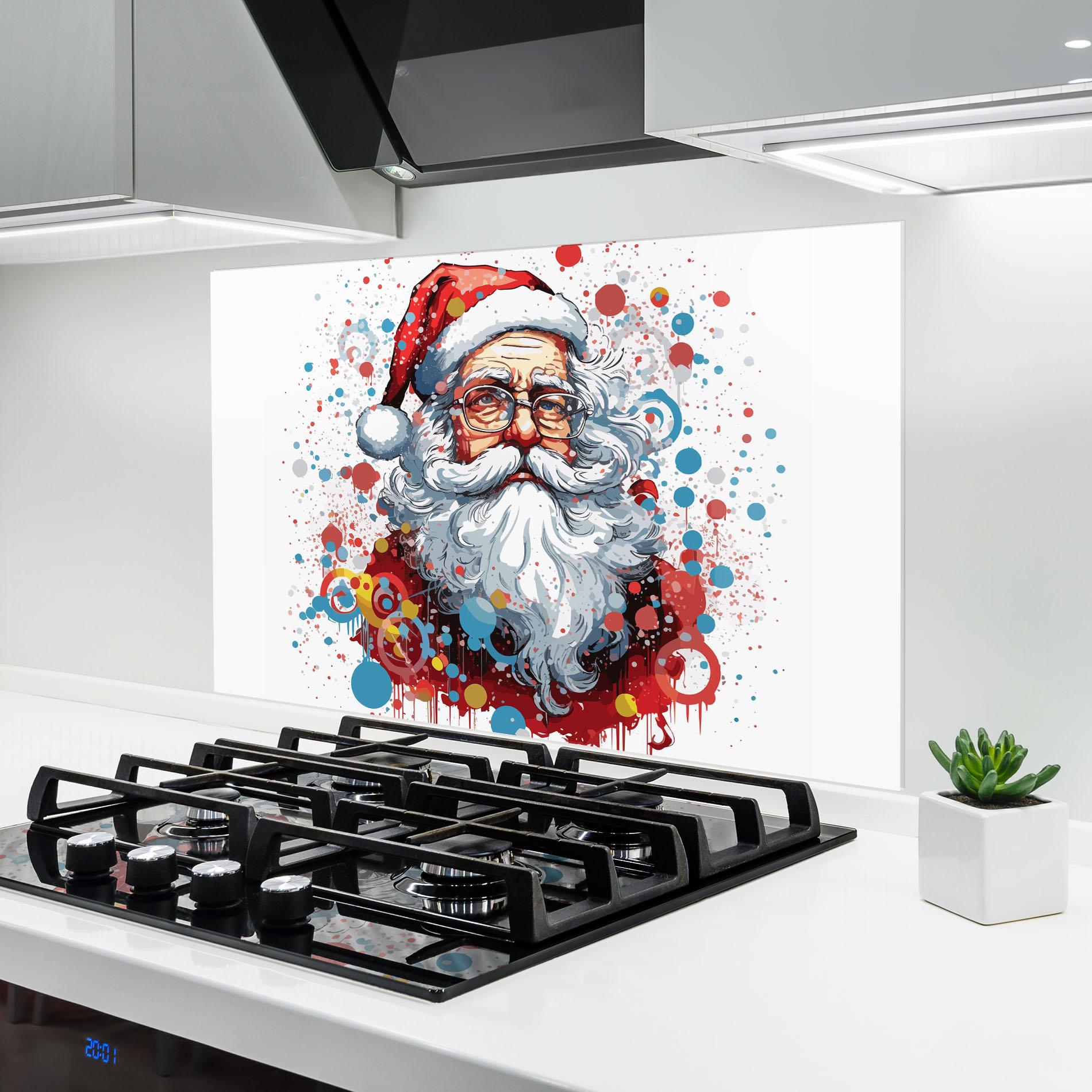 Küchenrückwand Glas Artistic Santa mockup 6
