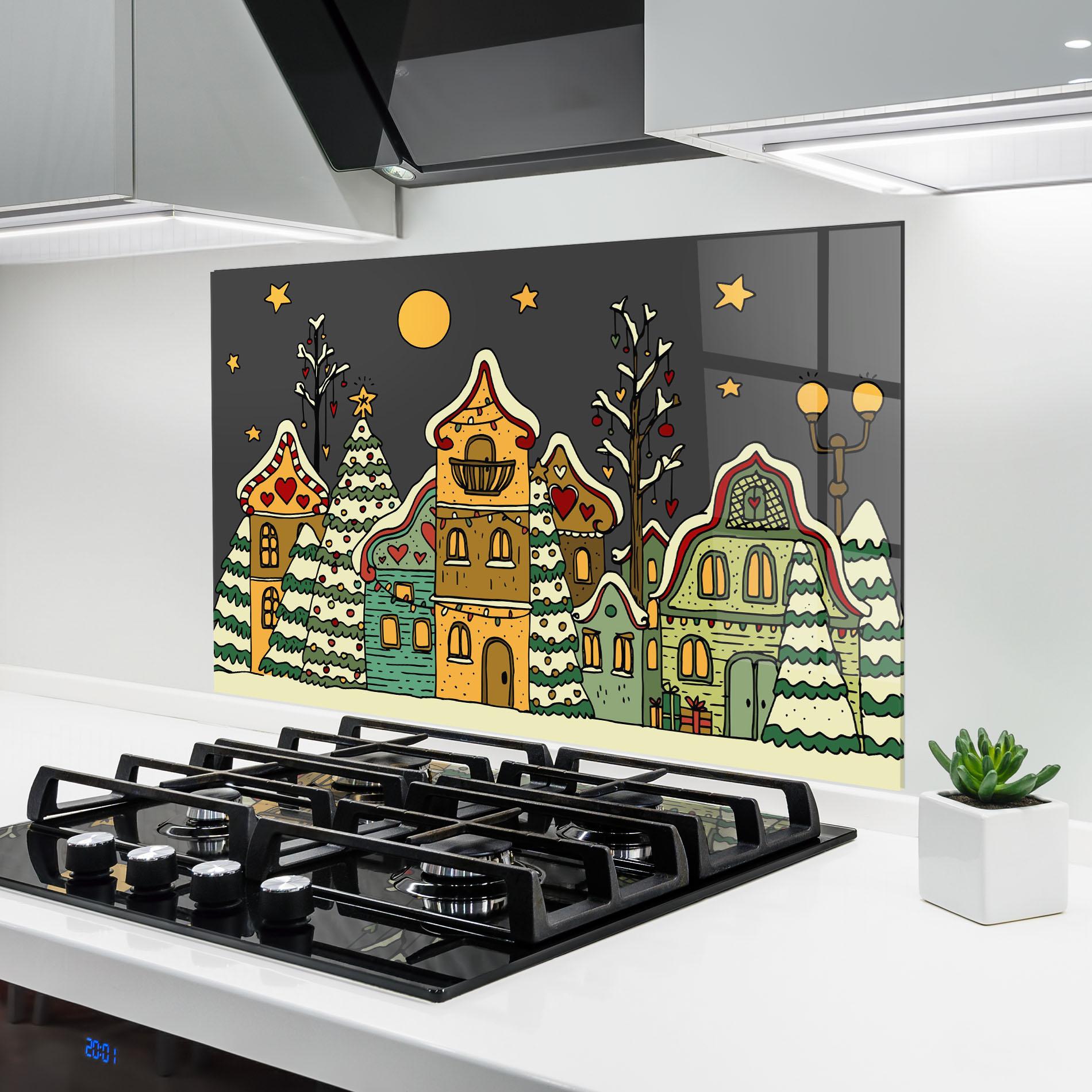 Küchenrückwand Glas Christmas Home Art mockup 6