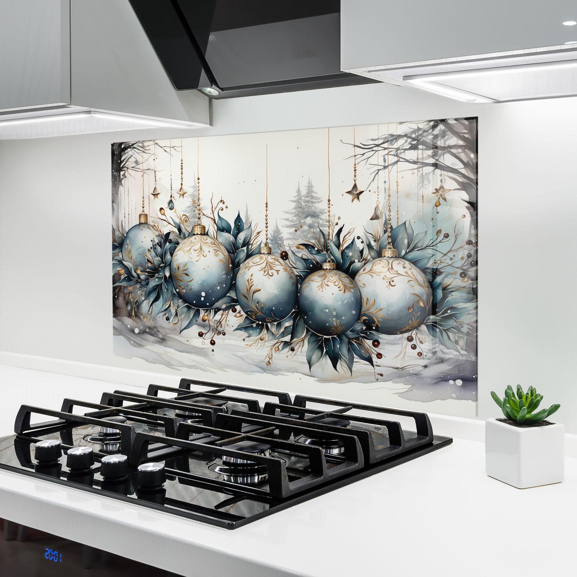 Küchenrückwand Glas Christmas Paper mockup 6