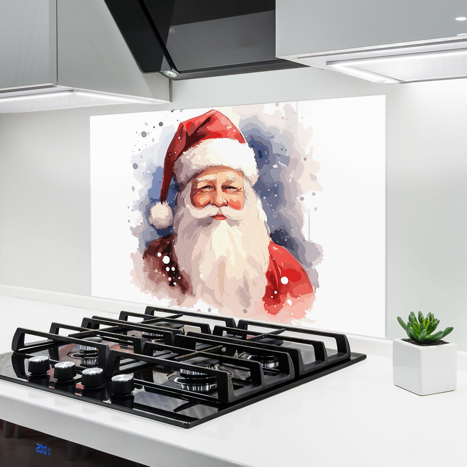 Küchenrückwand Glas Cute Santa mockup 6