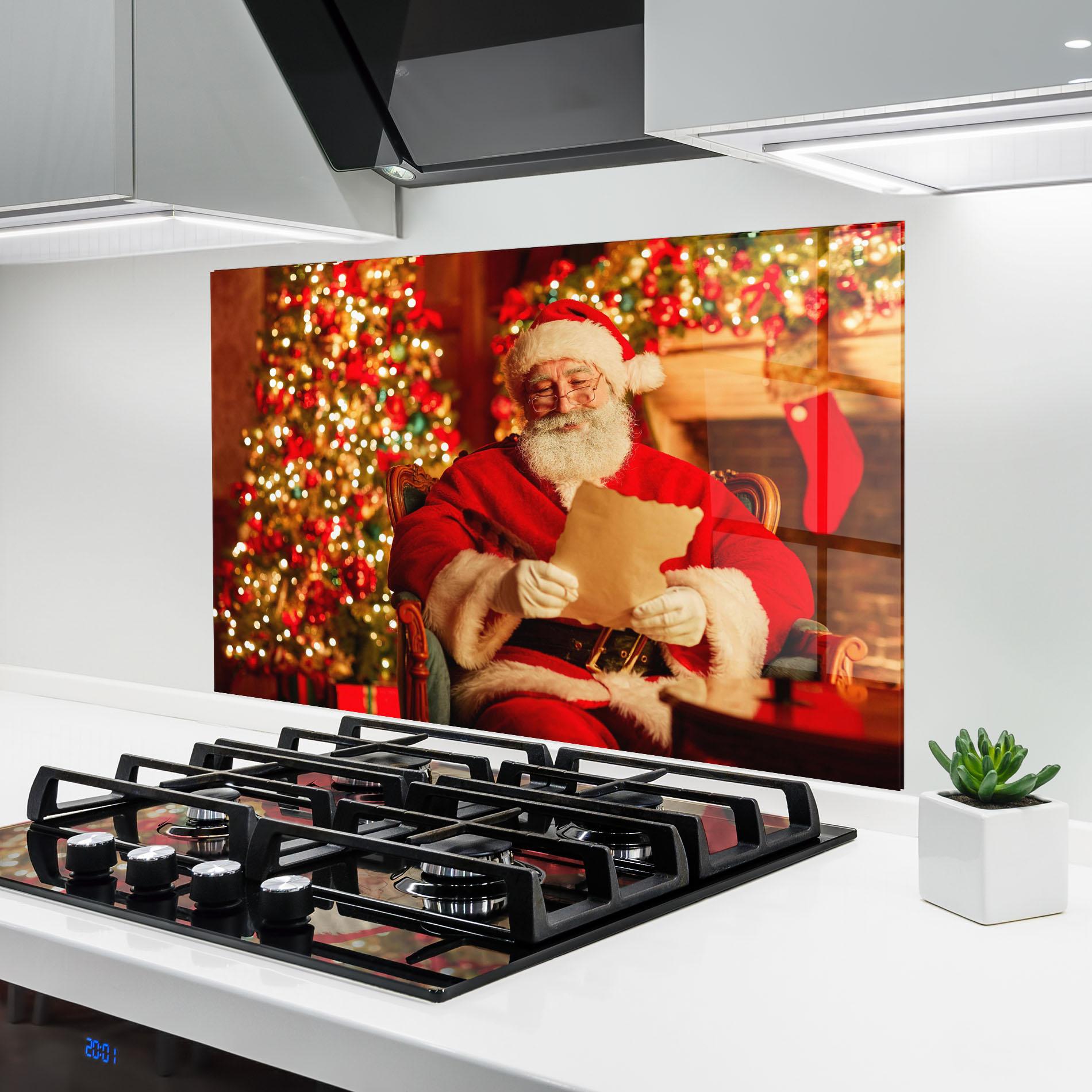Küchenrückwand Glas Reading Christmas Letter mockup 6