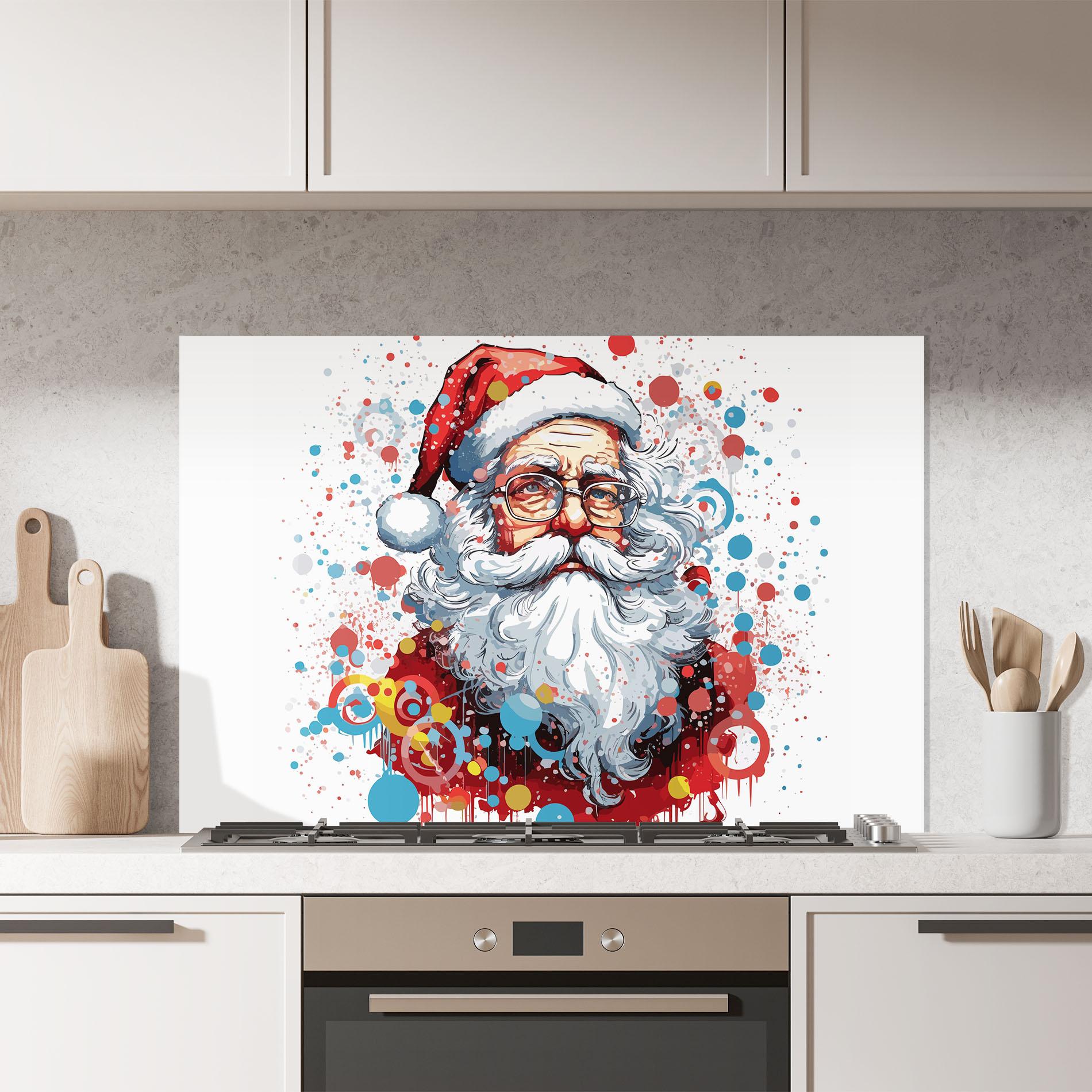 Küchenrückwand Glas Artistic Santa mockup 7