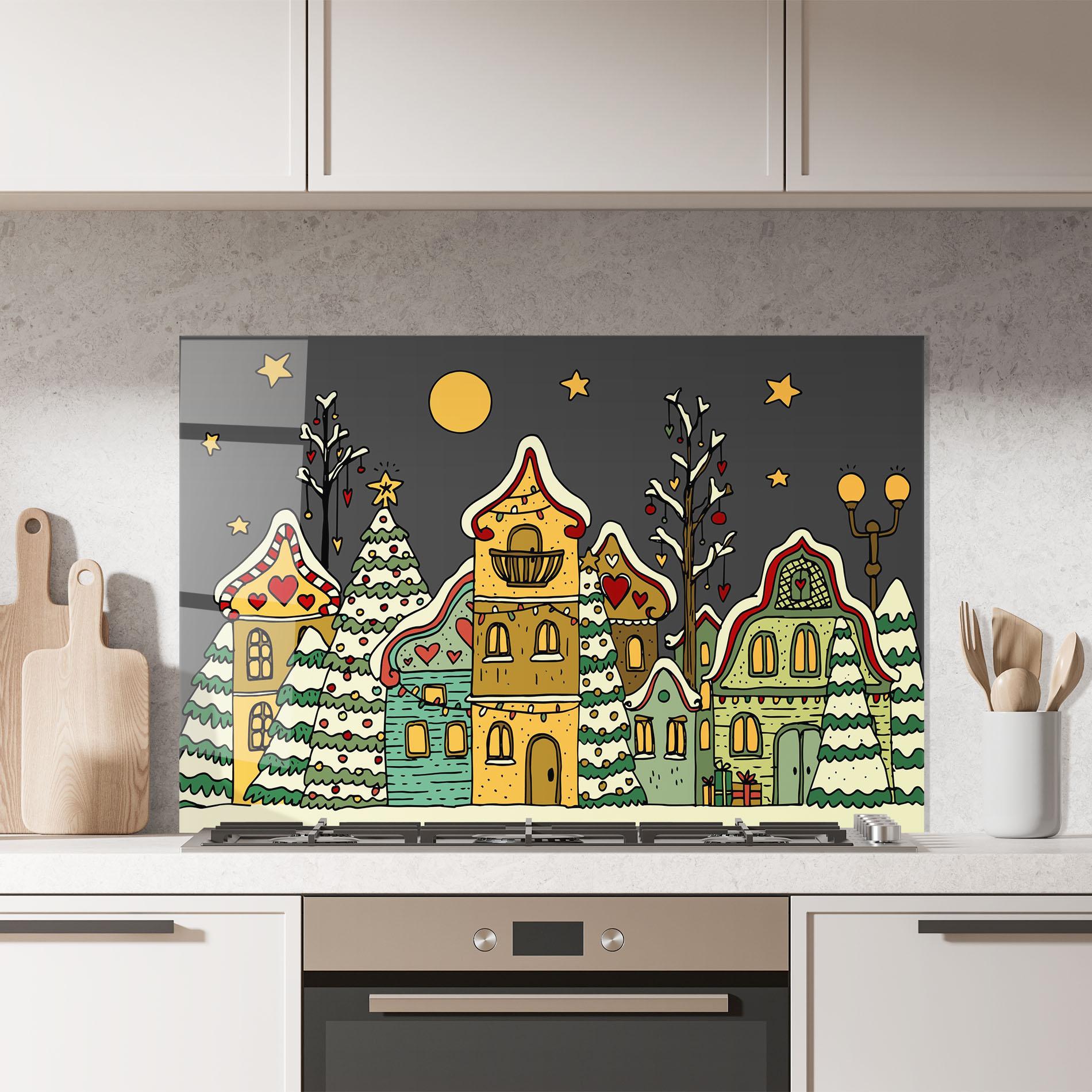 Küchenrückwand Glas Christmas Home Art mockup 7