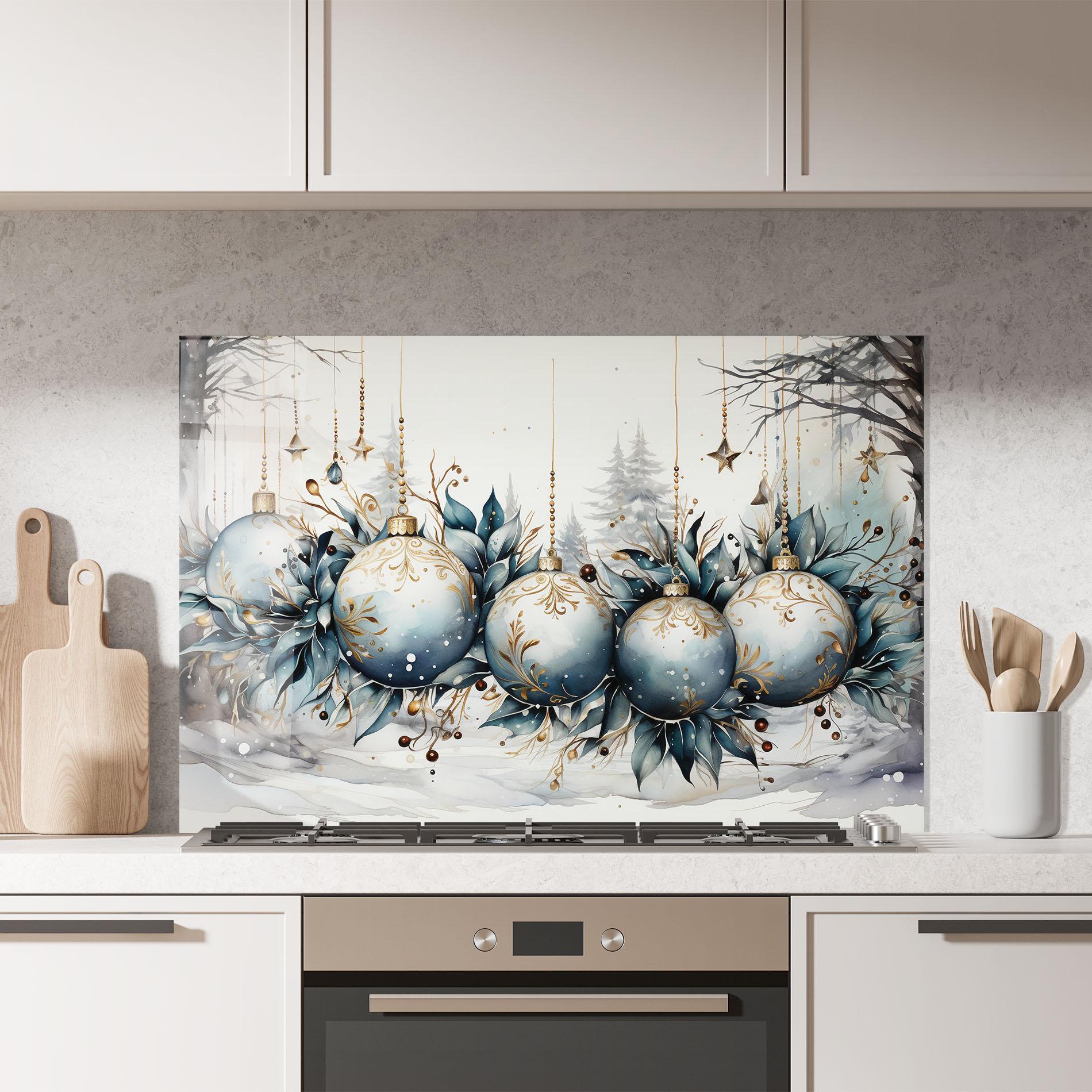 Küchenrückwand Glas Christmas Paper mockup 7