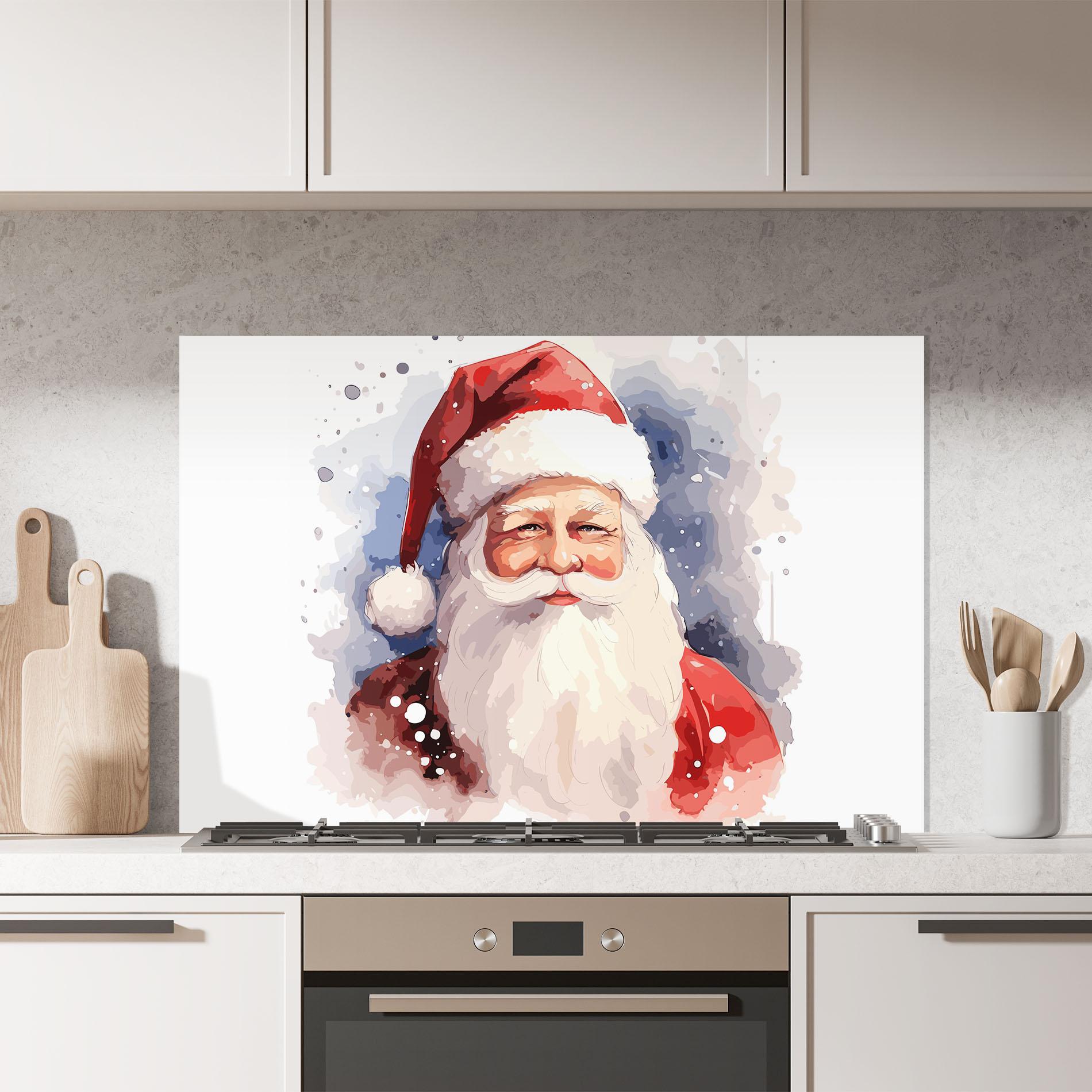 Küchenrückwand Glas Cute Santa mockup 7