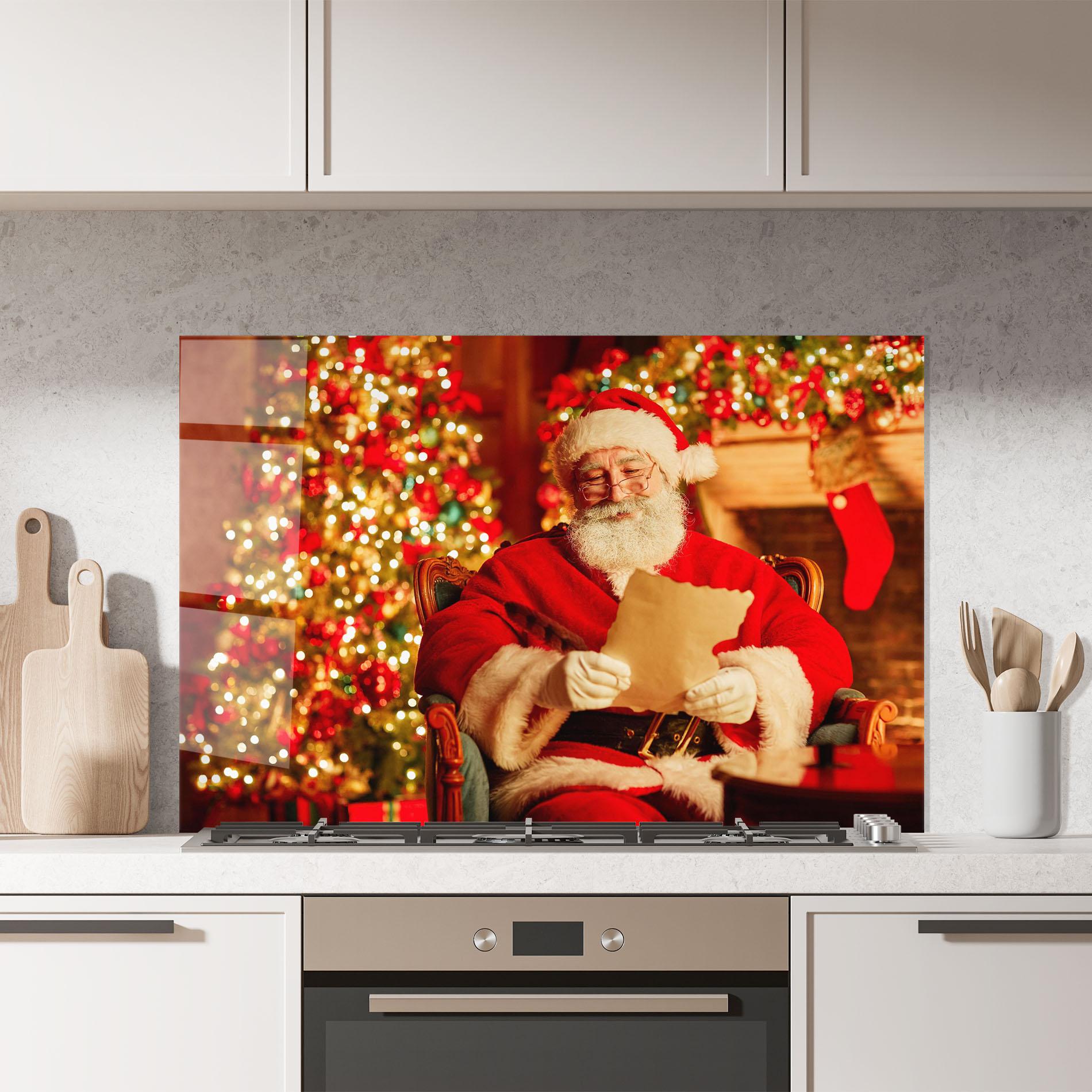 Küchenrückwand Glas Reading Christmas Letter mockup 7