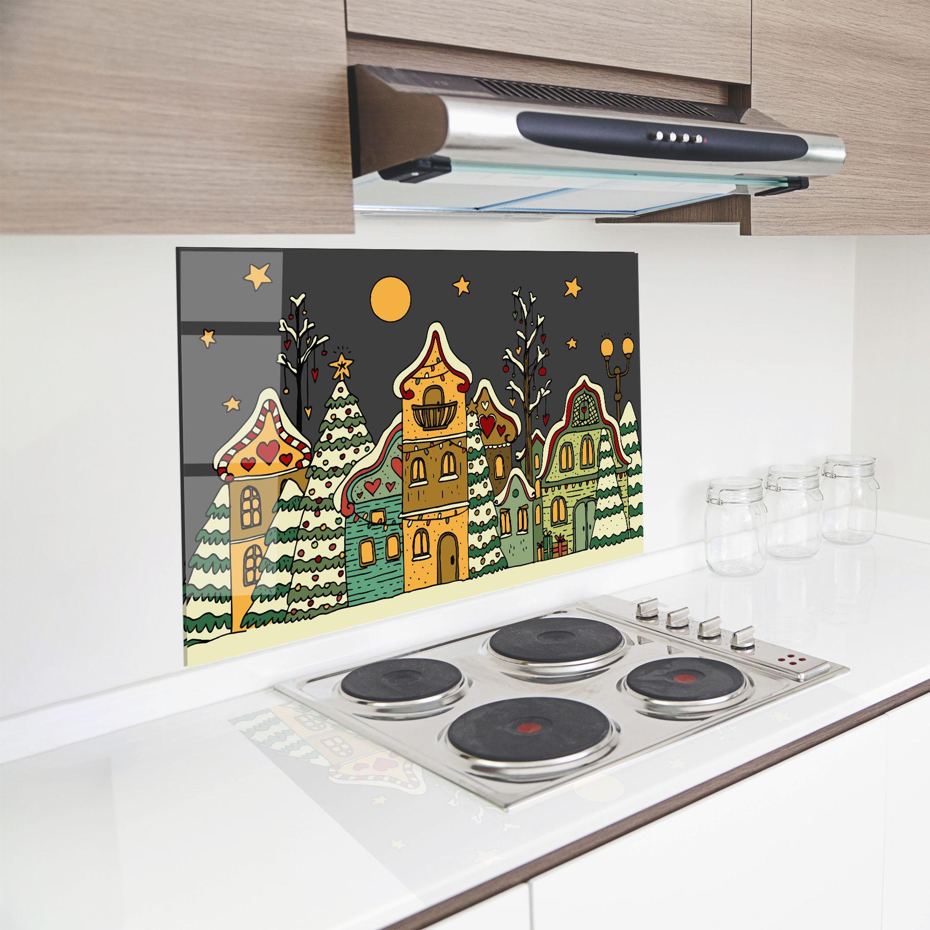 Küchenrückwand Glas Christmas Home Art mockup 8