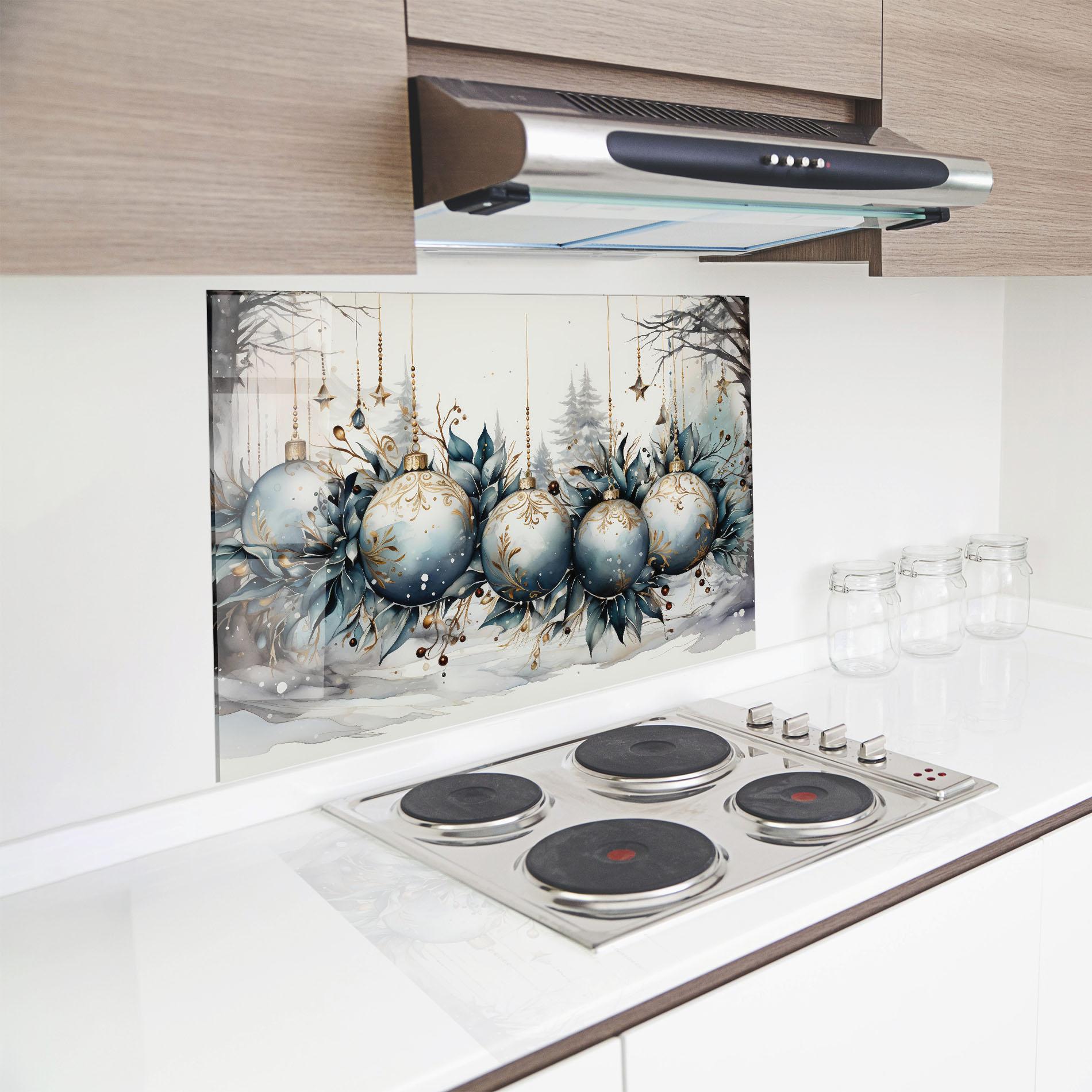 Küchenrückwand Glas Christmas Paper mockup 8