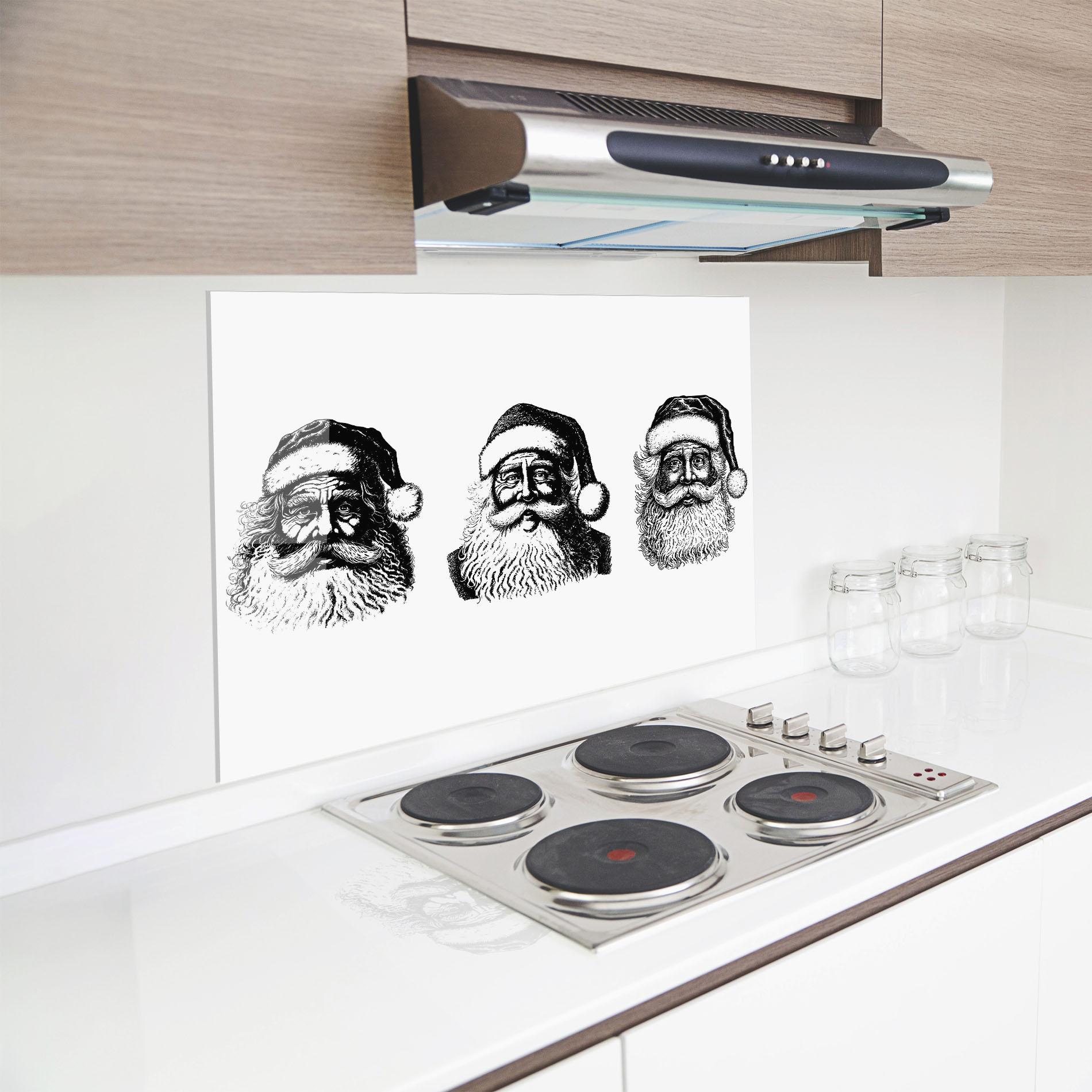 Küchenrückwand Glas Santa Draw mockup 8