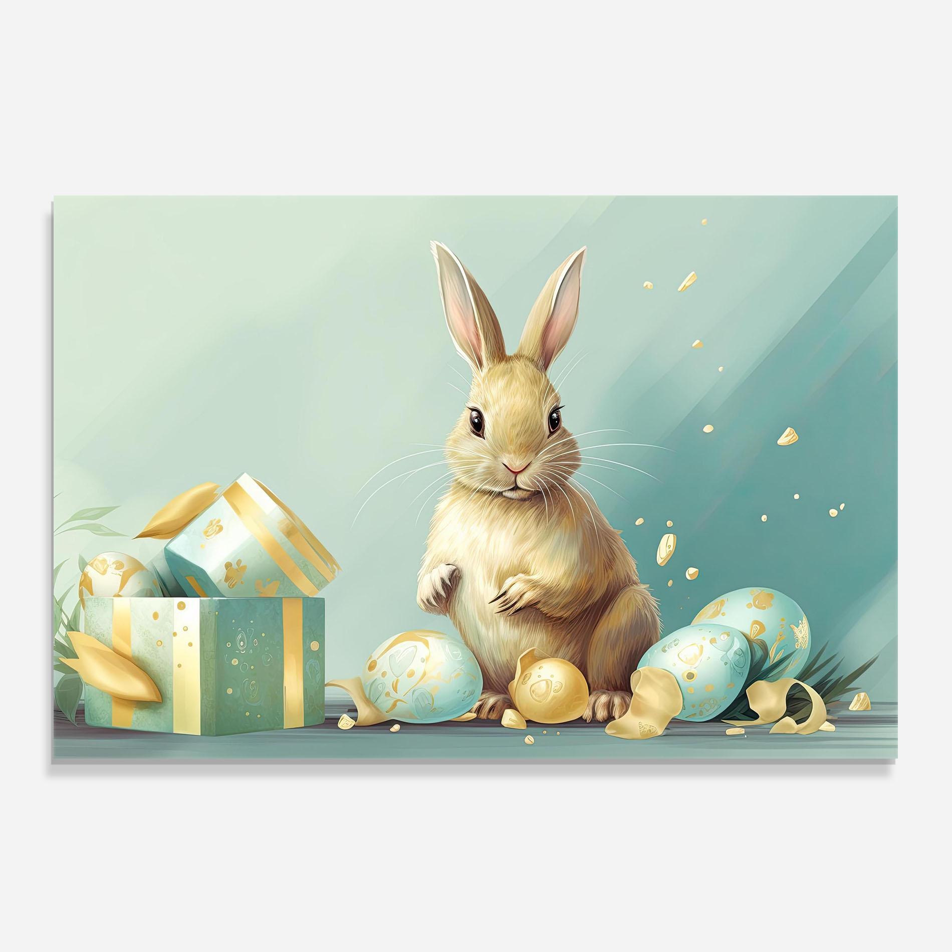 Küchenrückwand Glas Pretty Cute Easter Bunny mockup 0
