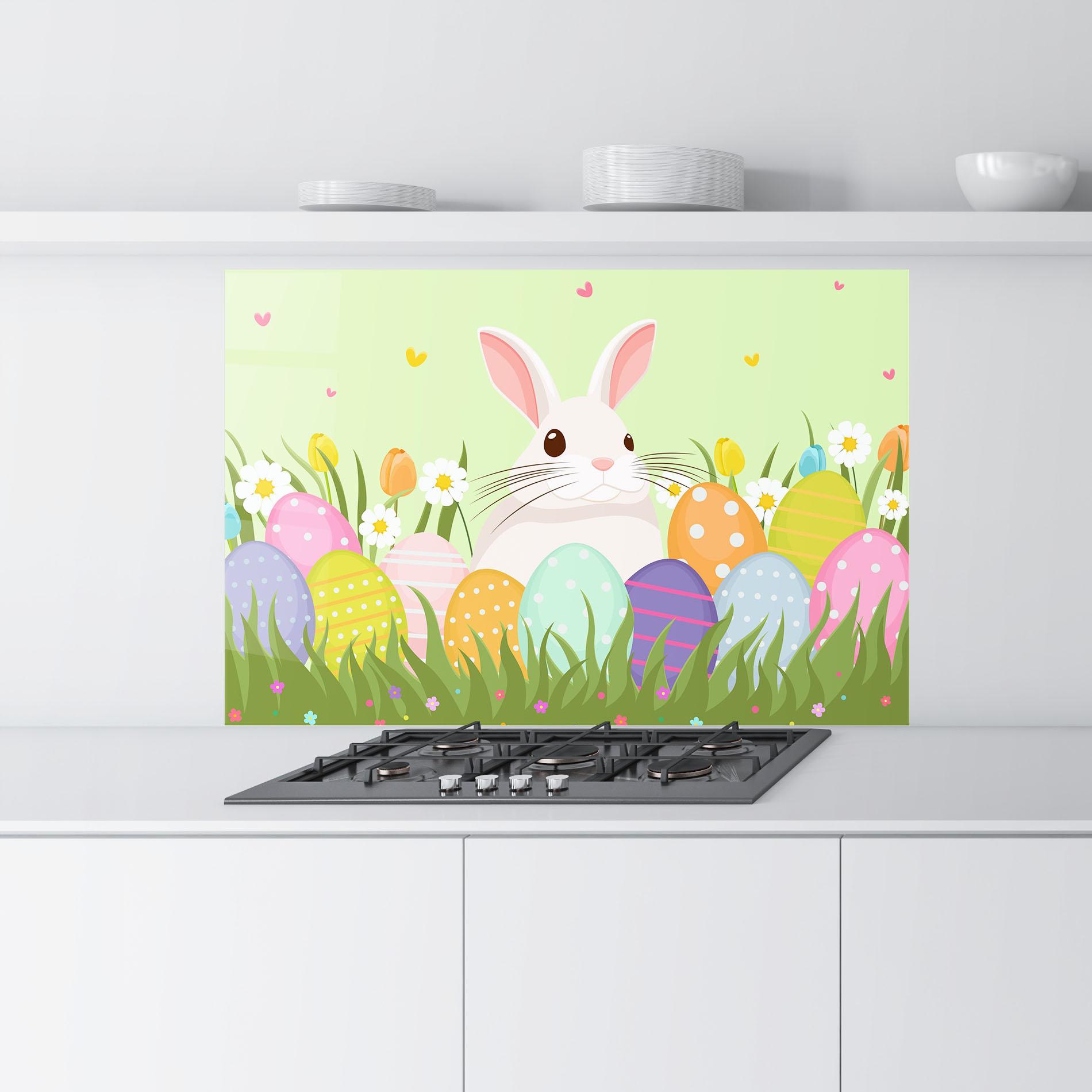 Küchenrückwand Glas Friendly Rabbit mockup 9