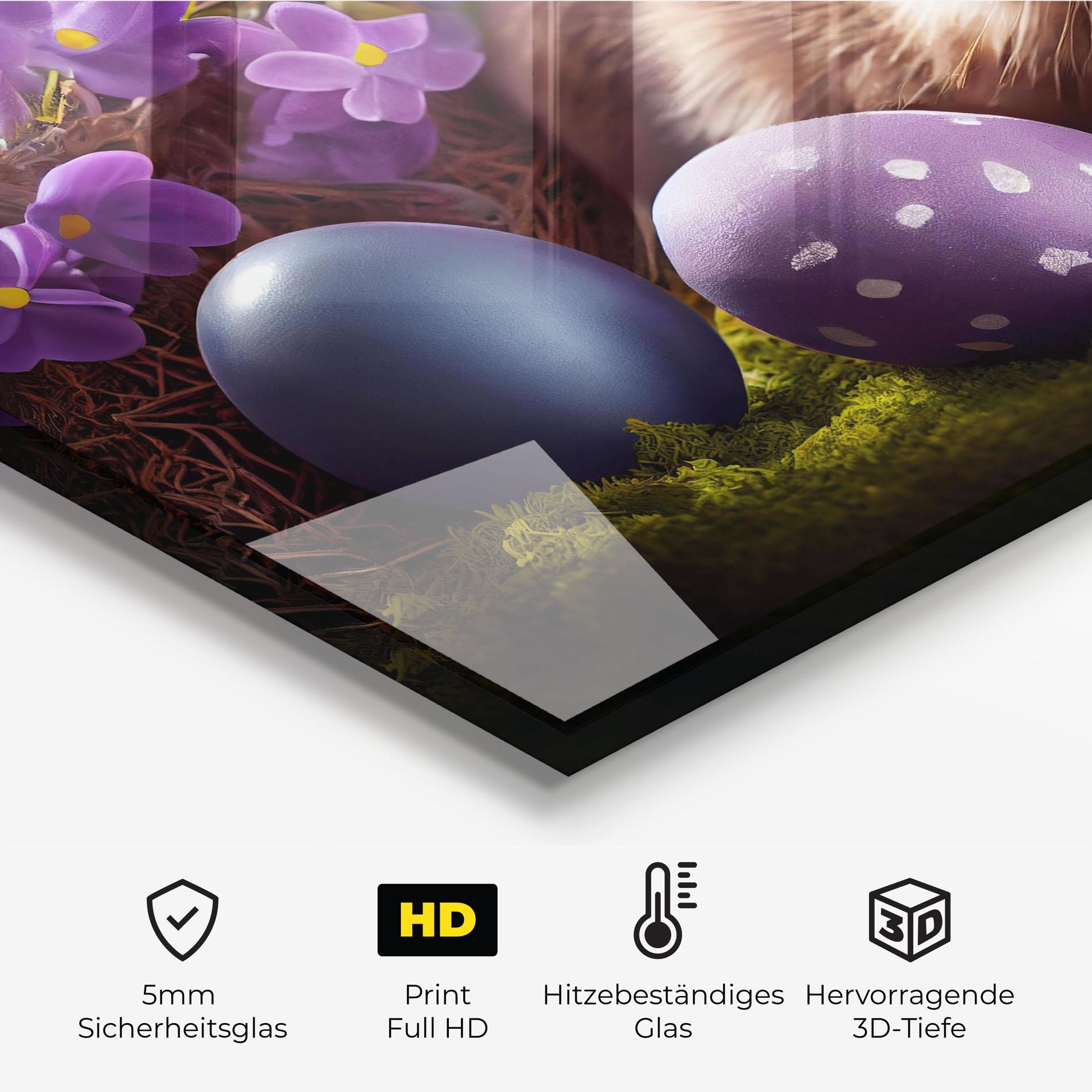 Küchenrückwand Glas Cute Easter Rabbit mockup 2