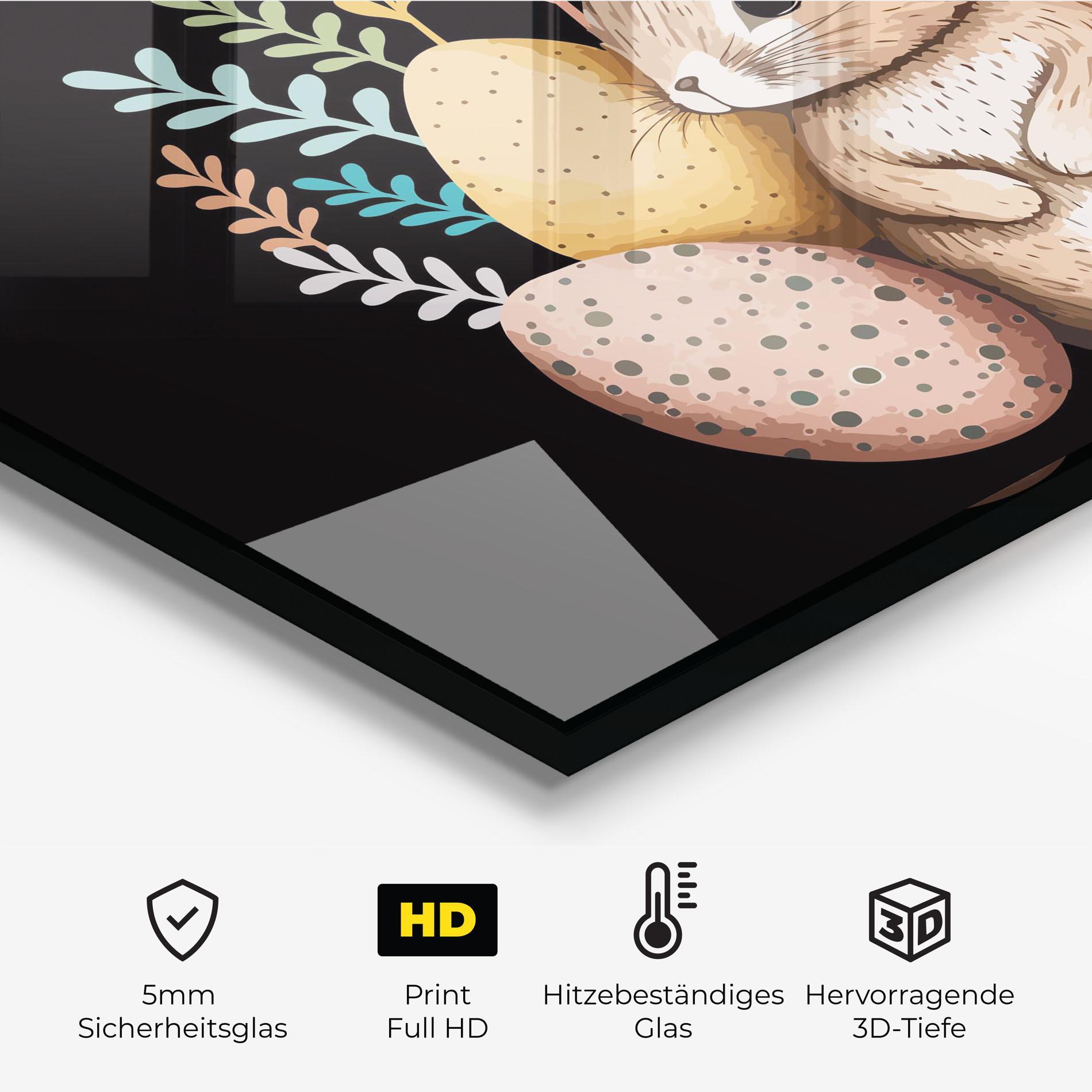 Küchenrückwand Glas Easter Pretty Bunny mockup 2