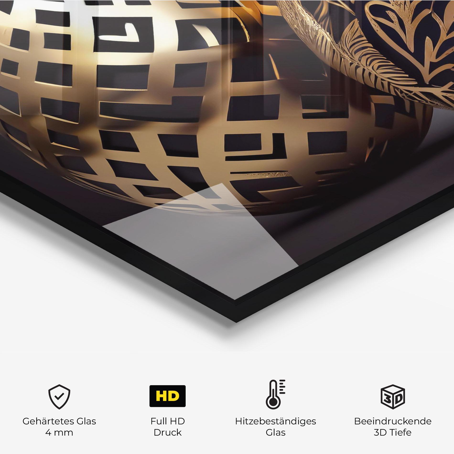 Küchenrückwand Glas Black Golden Eggs mockup 2