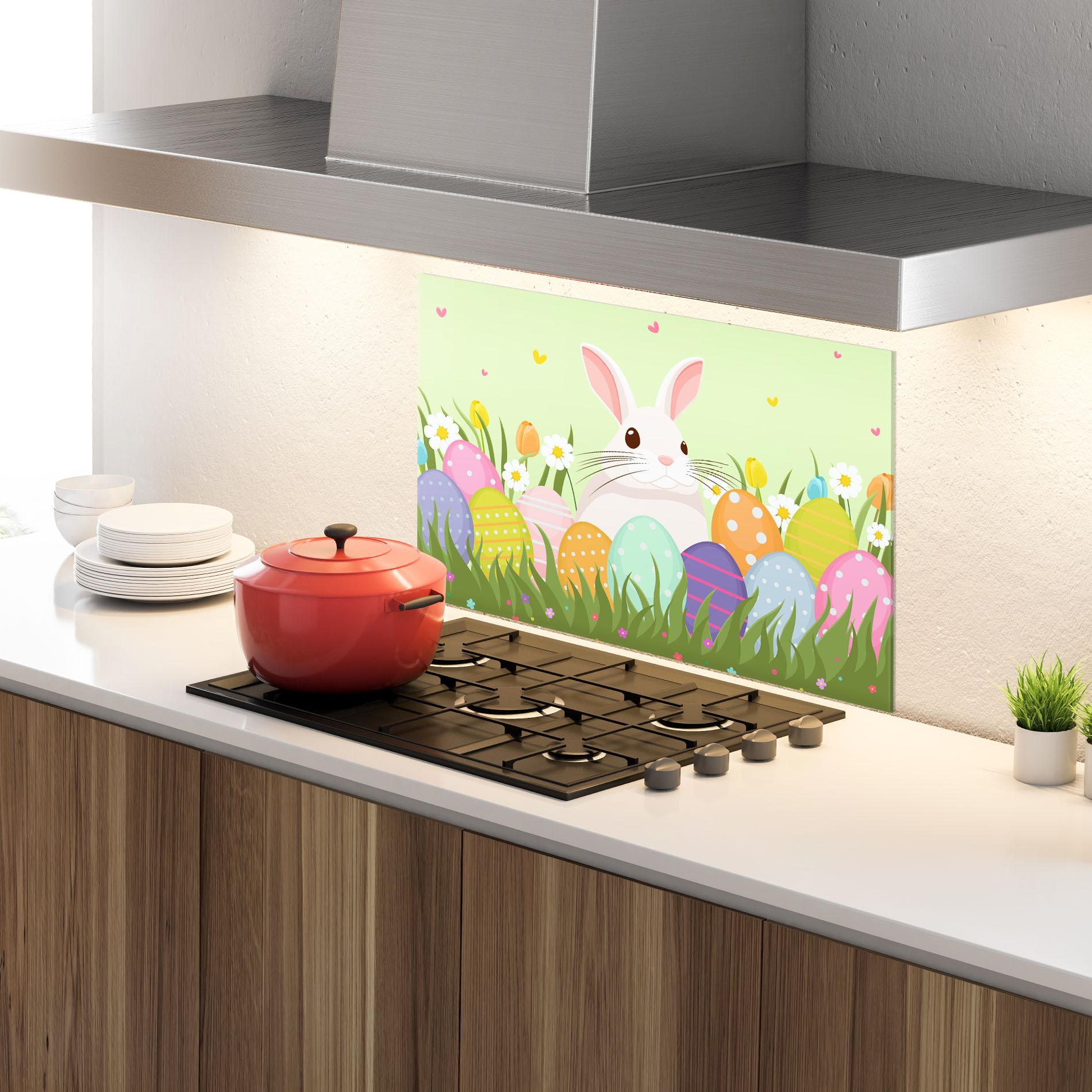 Küchenrückwand Glas Friendly Rabbit mockup 4