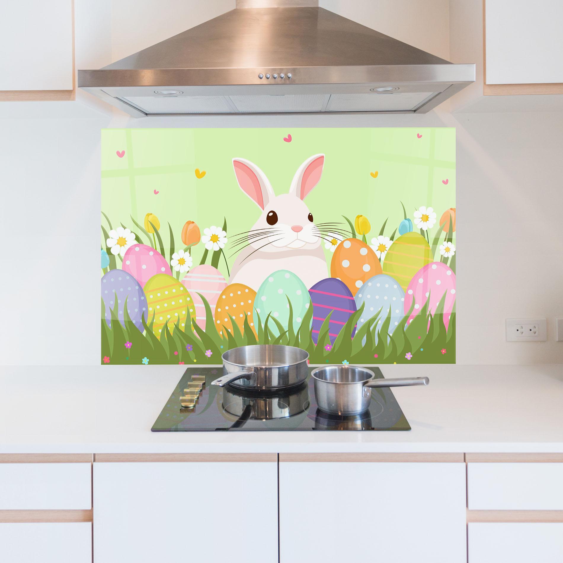 Küchenrückwand Glas Friendly Rabbit mockup 5