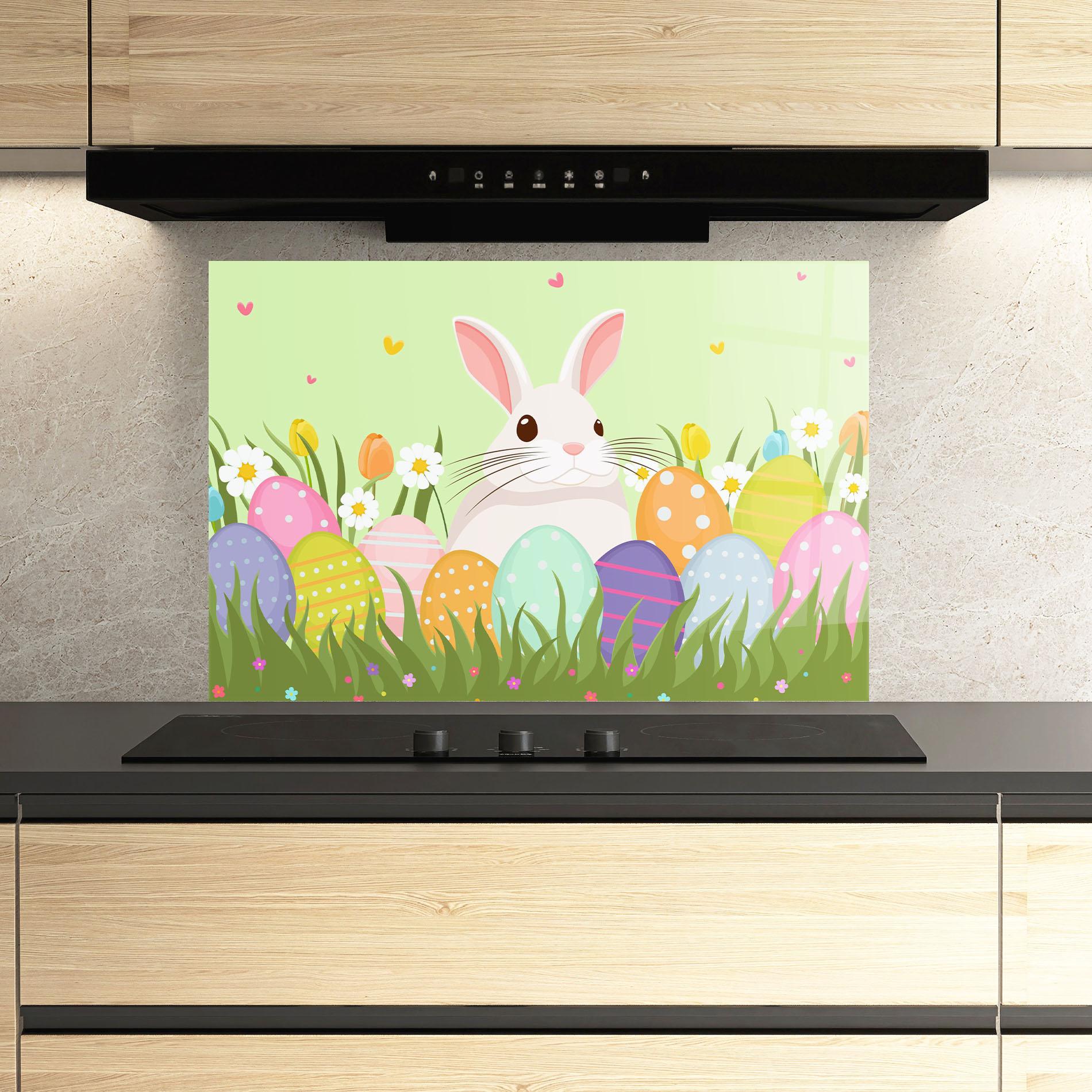 Küchenrückwand Glas Friendly Rabbit mockup 3