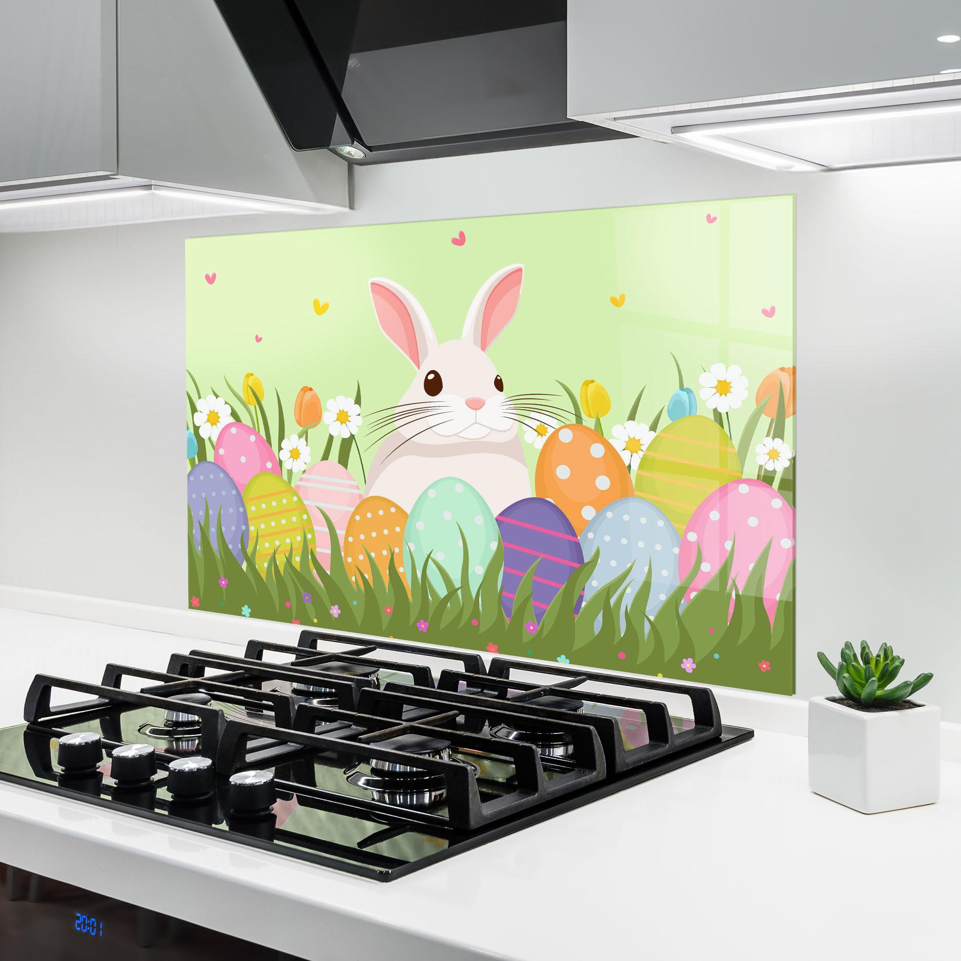 Küchenrückwand Glas Friendly Rabbit mockup 6