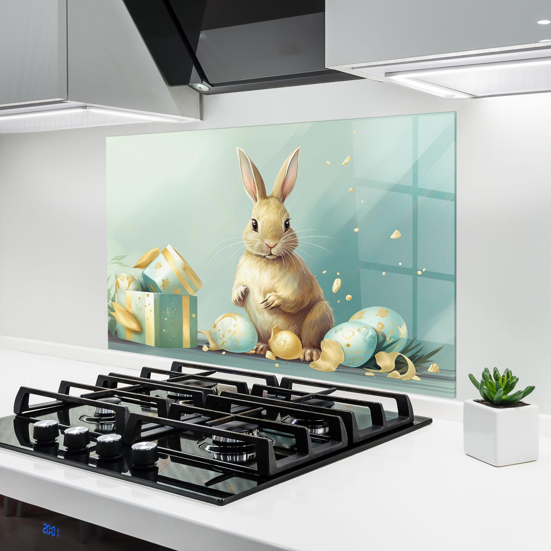 Küchenrückwand Glas Pretty Cute Easter Bunny mockup 6