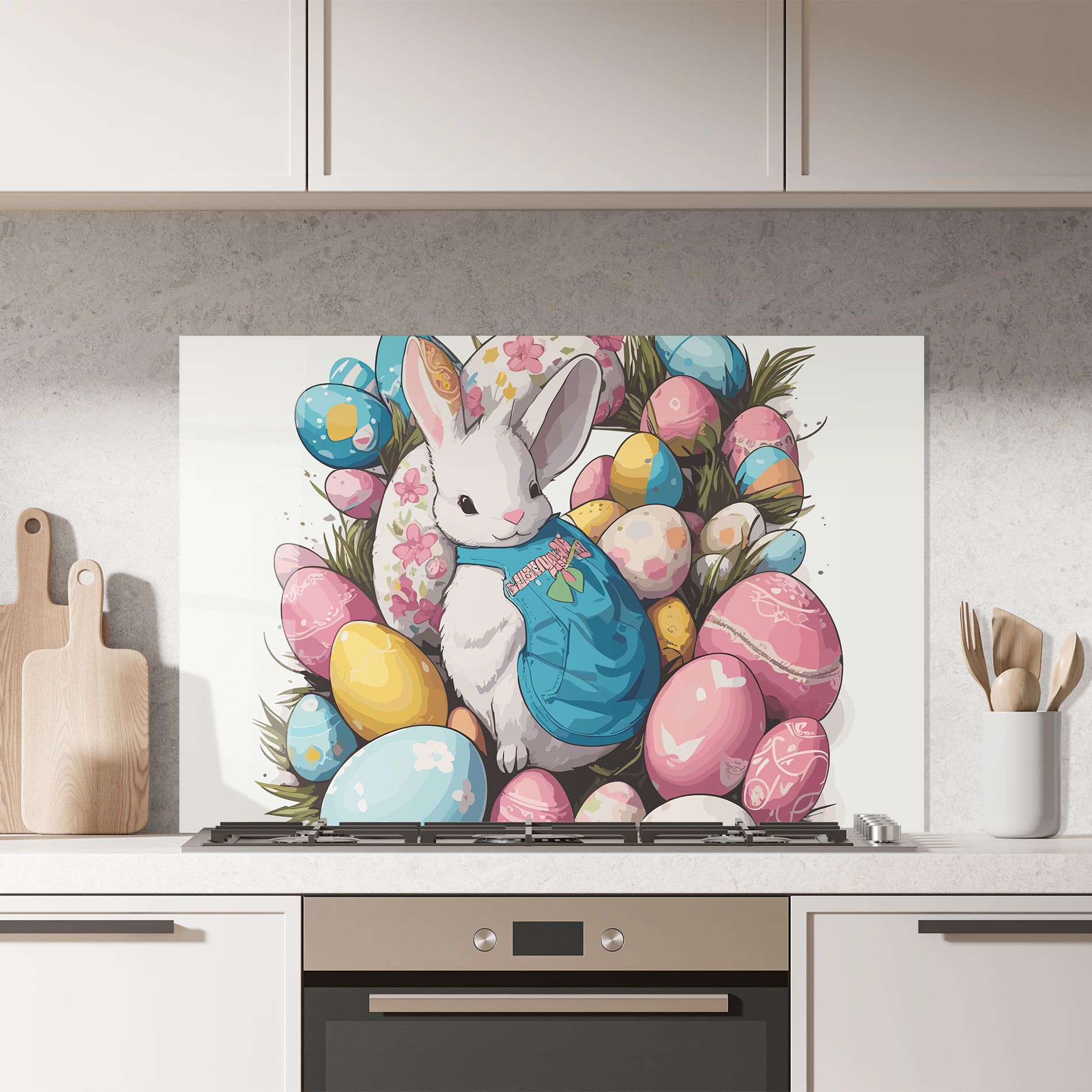 Blue Dressed Bunny mockup 7