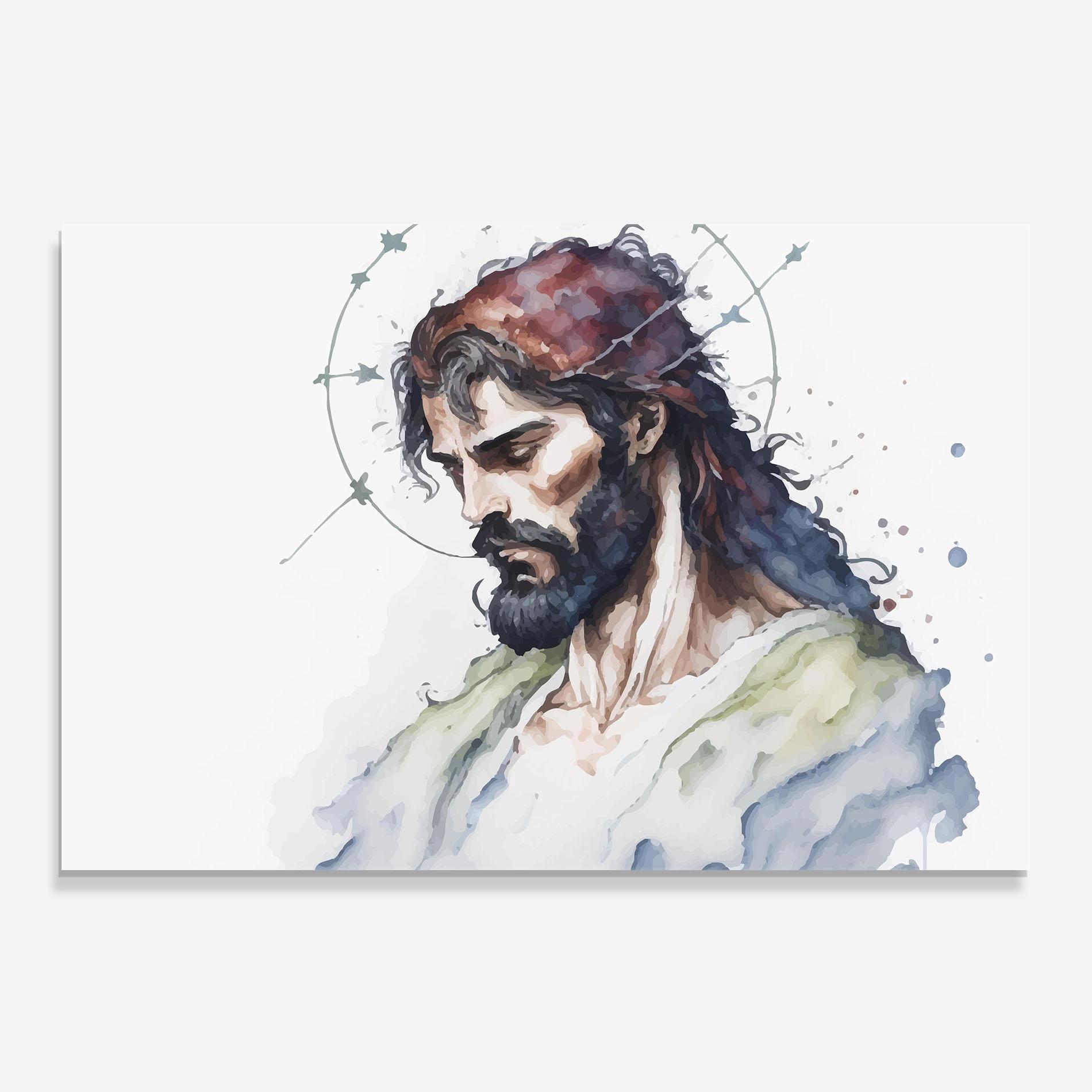 Küchenrückwand Glas Jesus Art mockup 0