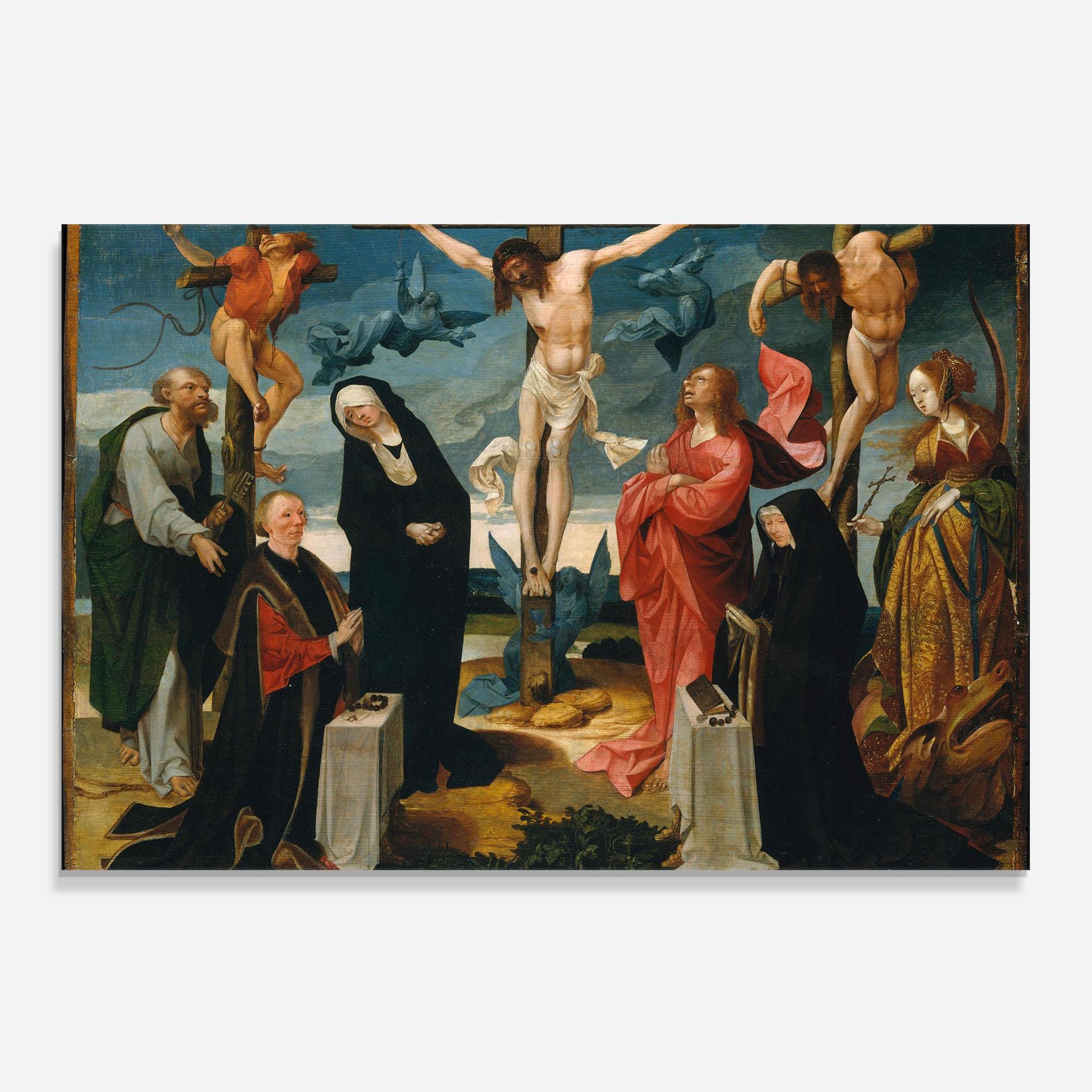 Küchenrückwand Glas Jesus Cross Birds mockup 0