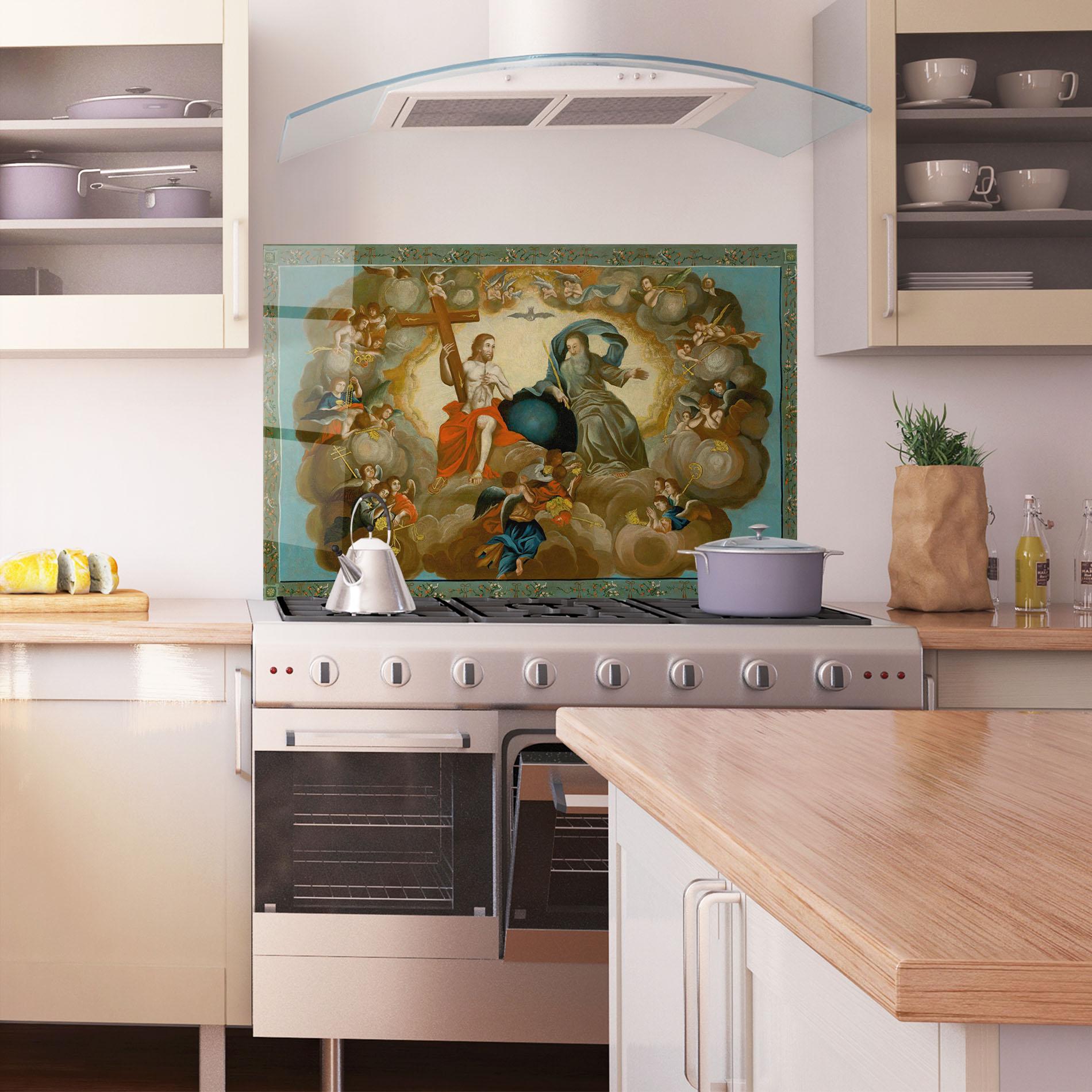 Küchenrückwand Glas Right Hand Cross mockup 1