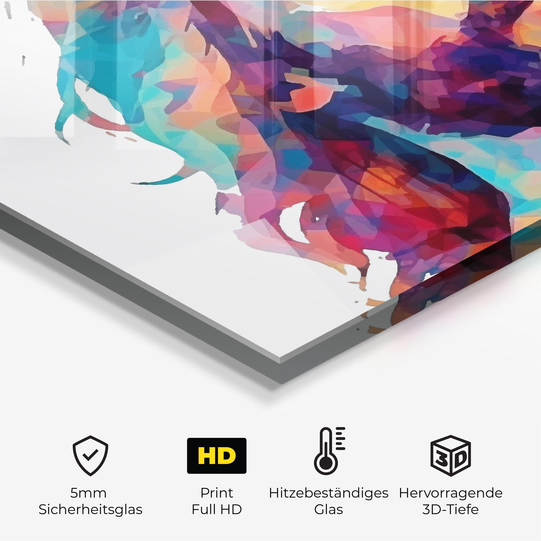 Küchenrückwand Glas Colorful Jesus mockup 2