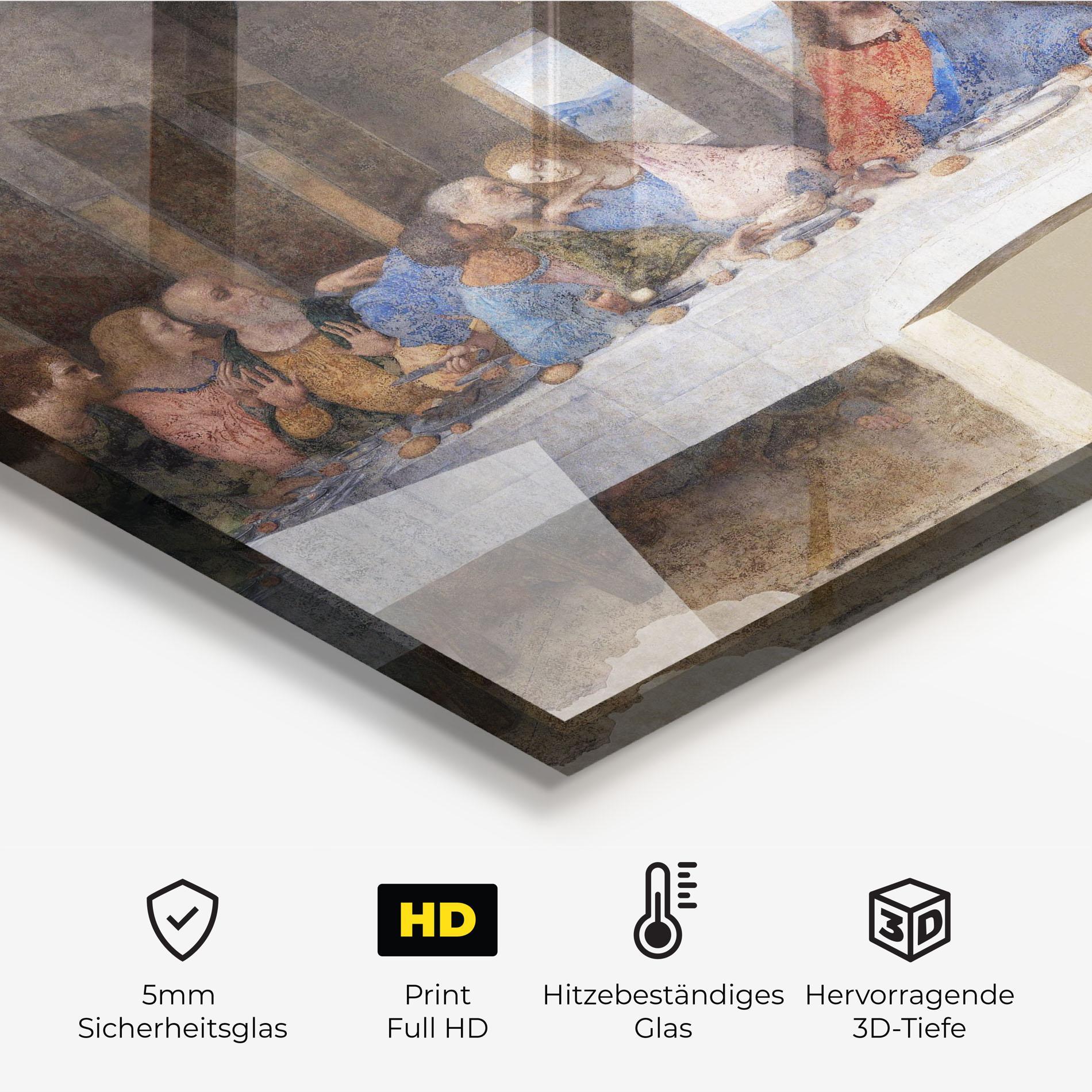 Küchenrückwand Glas Jesus Eating mockup 2