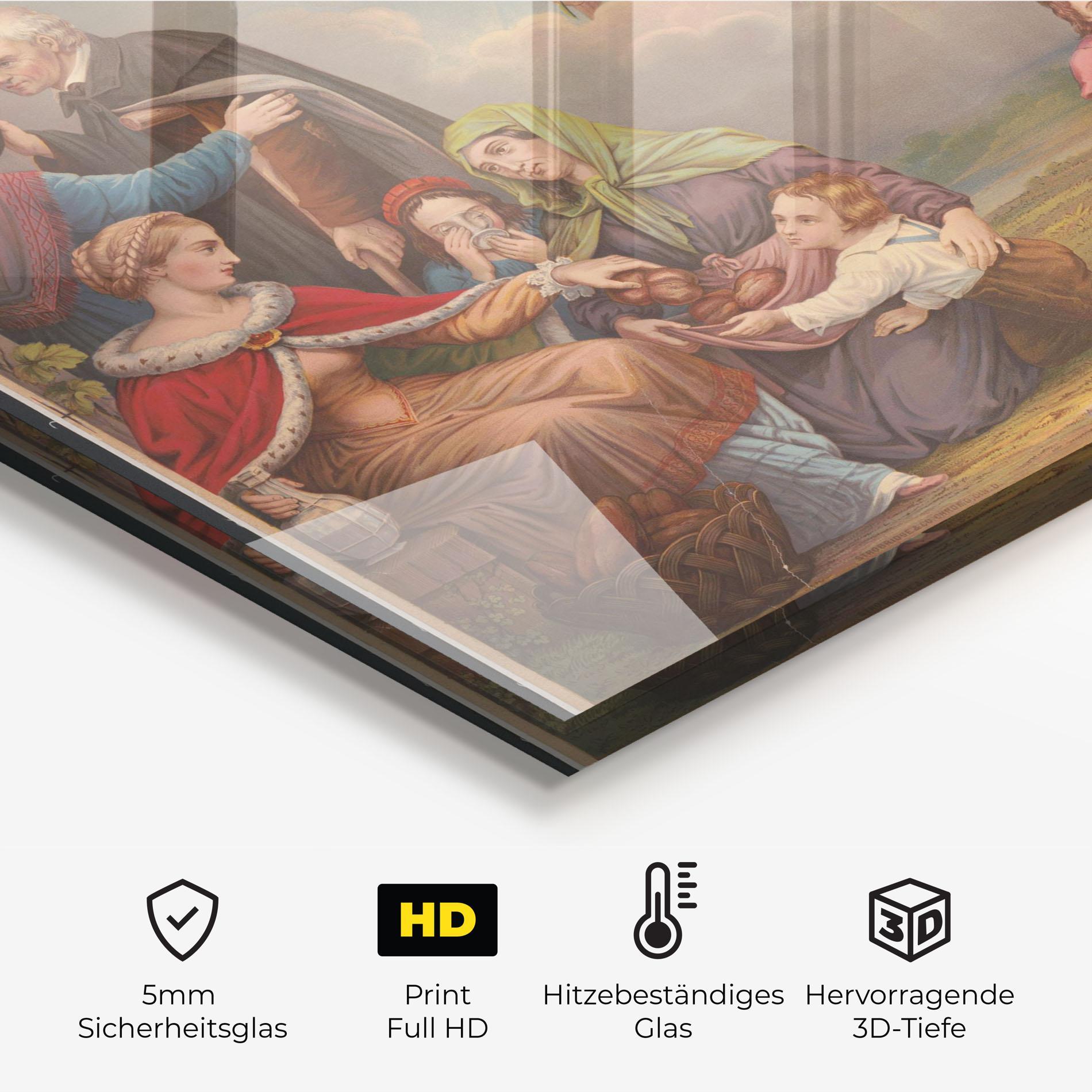 Küchenrückwand Glas Jesus Old Painting mockup 2