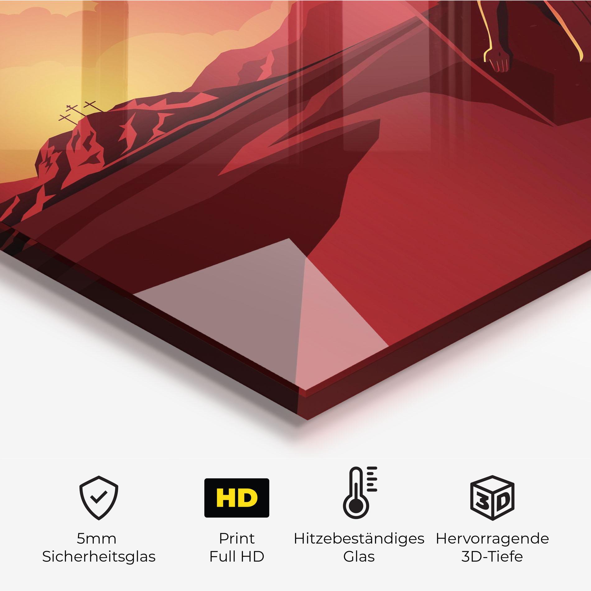 Küchenrückwand Glas Jesus Rises mockup 2