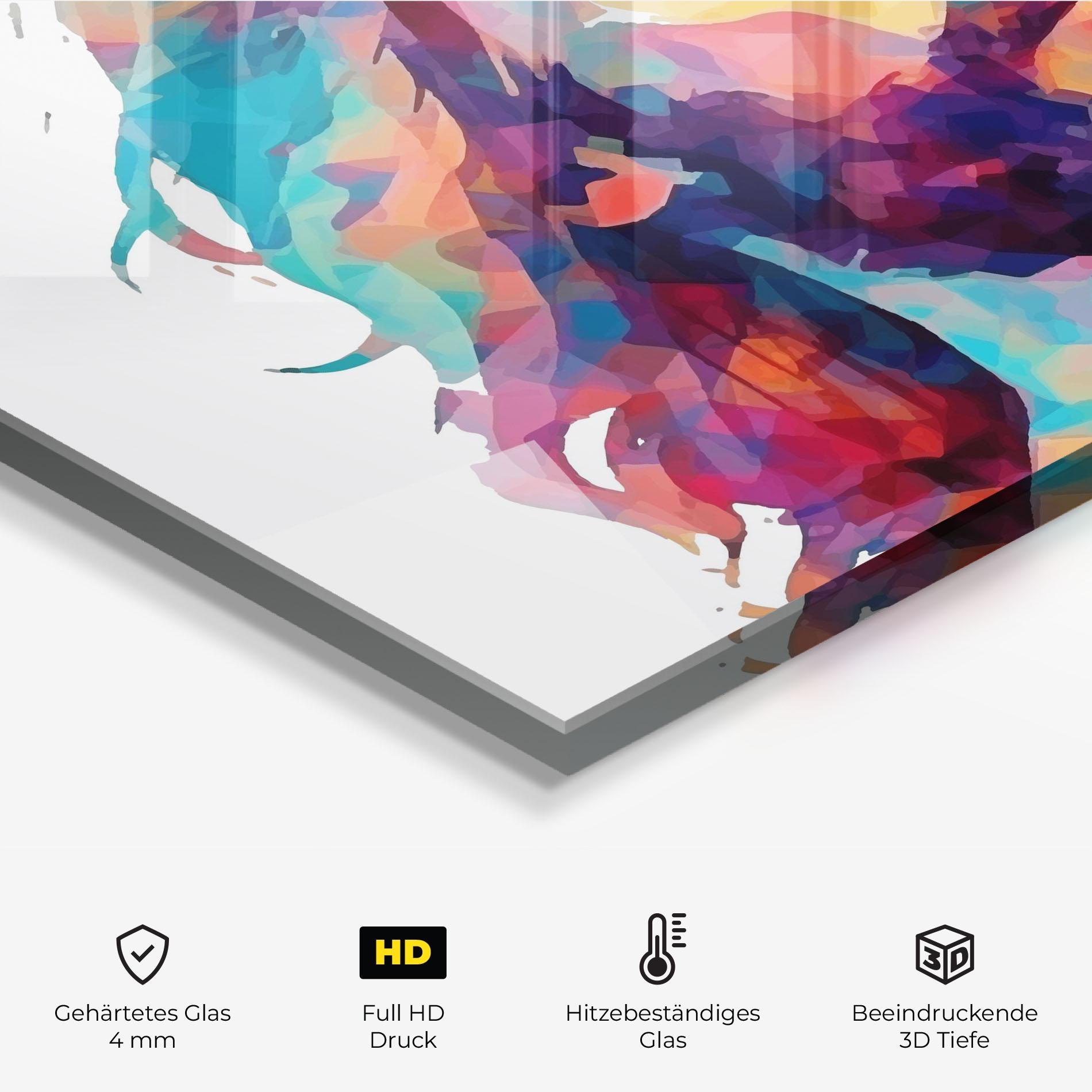 Küchenrückwand Glas Colorful Jesus mockup 2