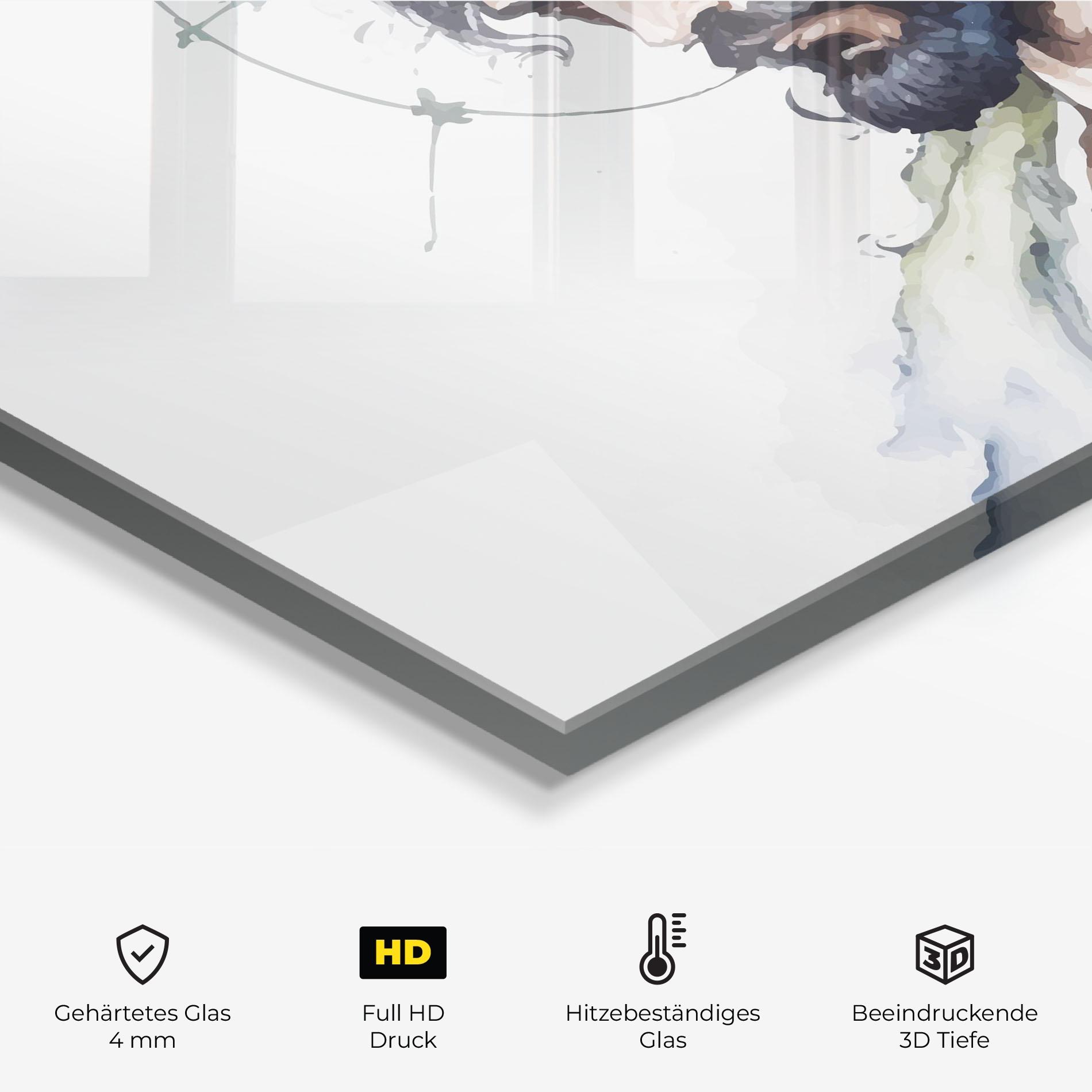 Küchenrückwand Glas Jesus Art mockup 2