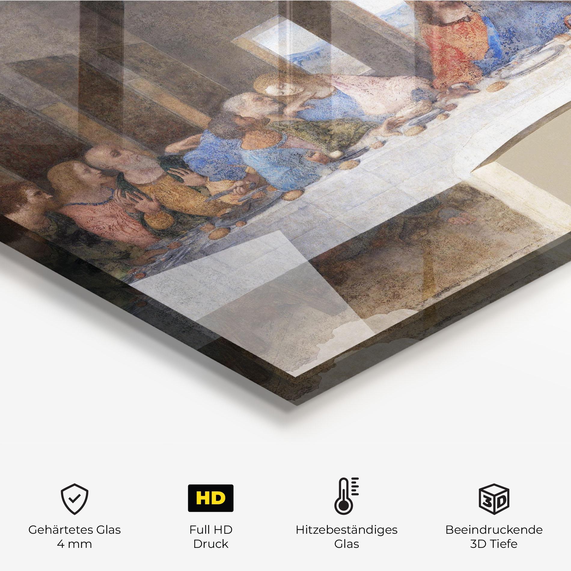 Küchenrückwand Glas Jesus Eating mockup 2