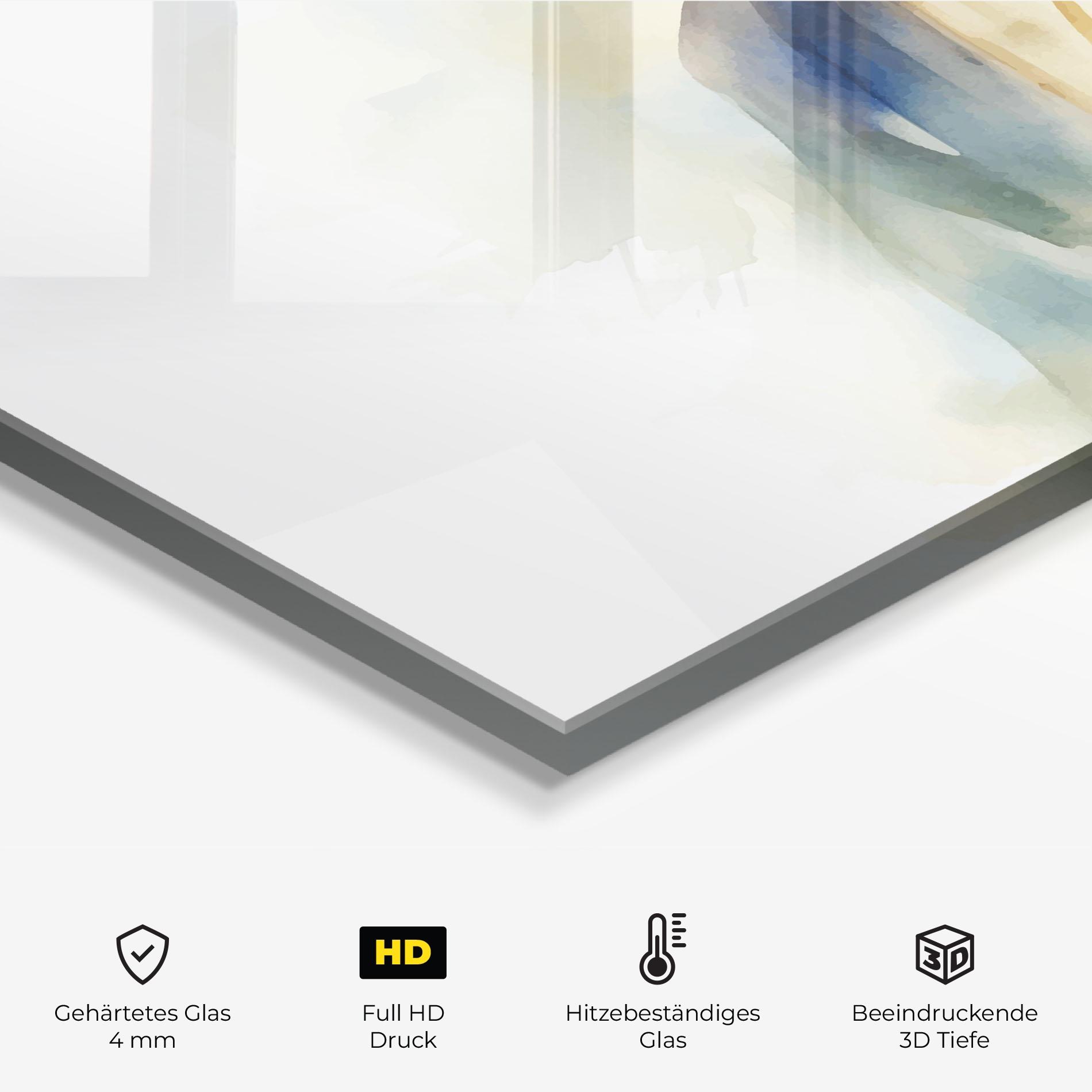 Küchenrückwand Glas Jesus Light Art mockup 2