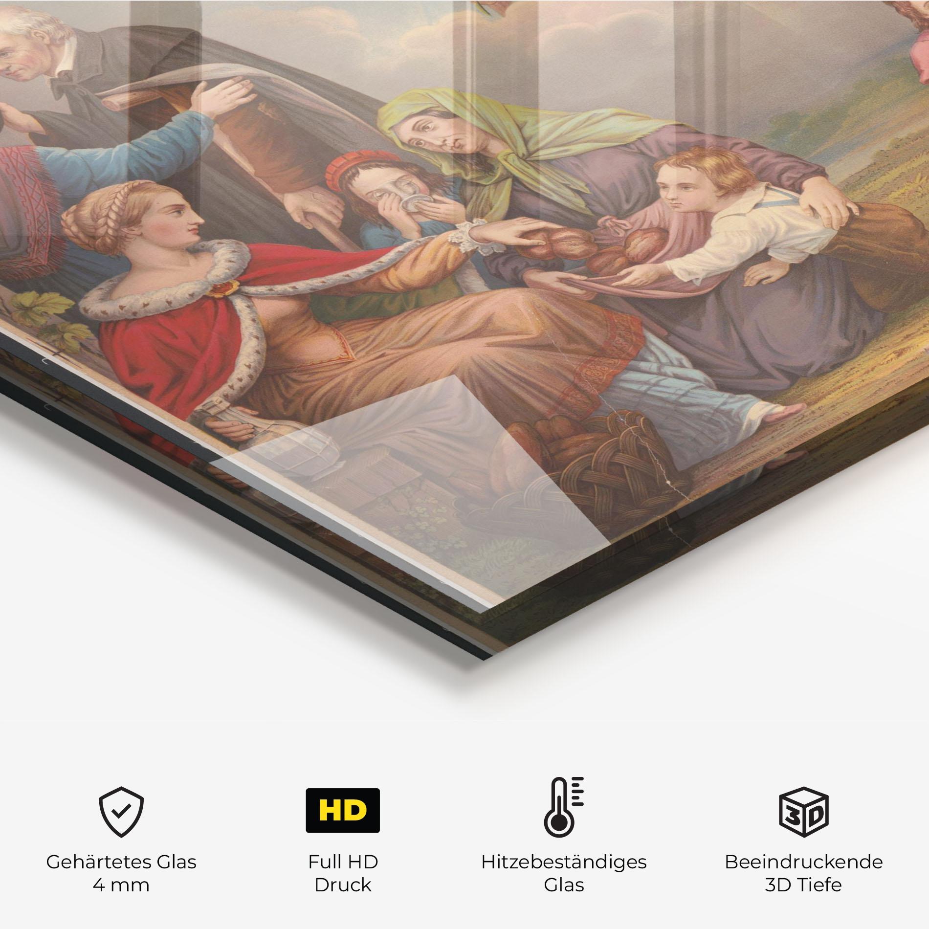 Küchenrückwand Glas Jesus Old Painting mockup 2