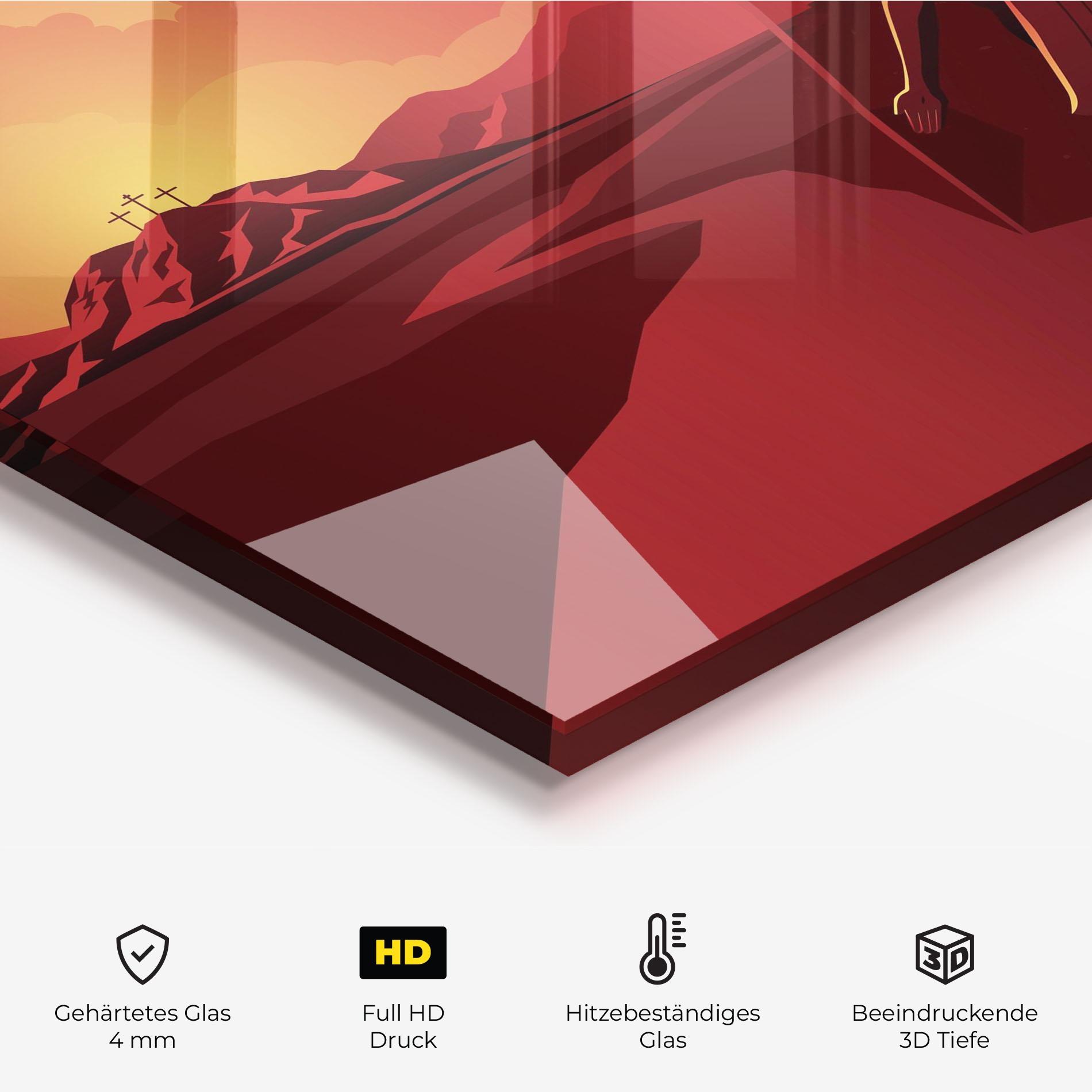 Küchenrückwand Glas Jesus Rises mockup 2