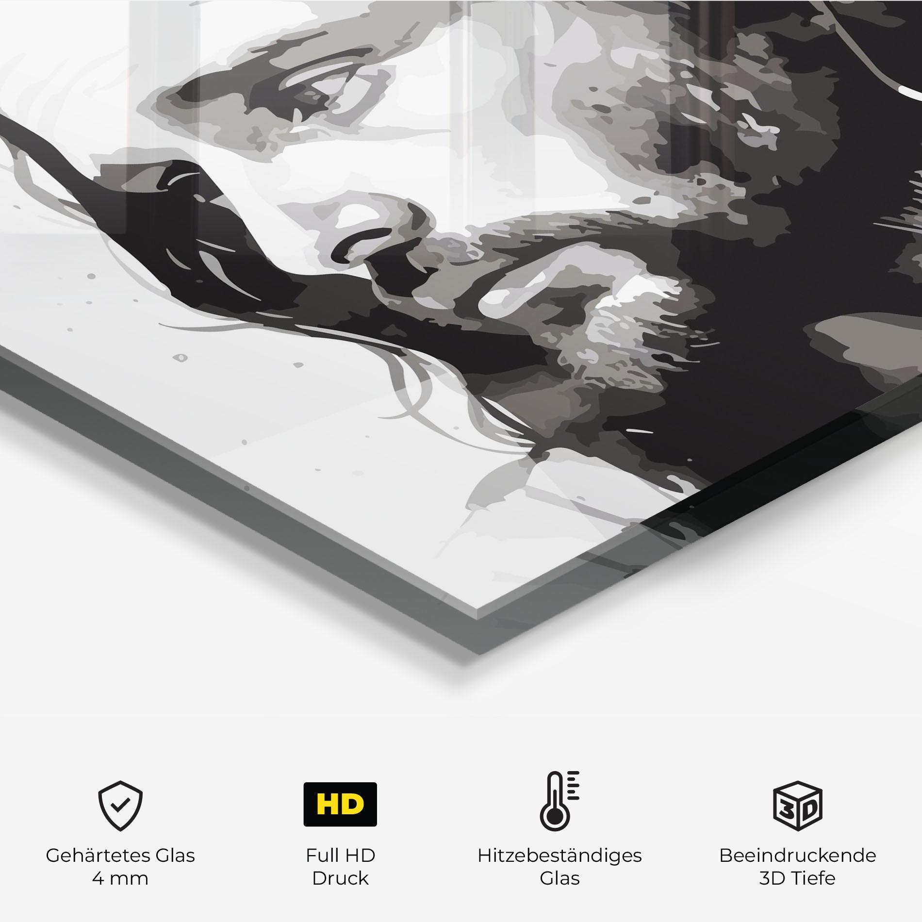 Küchenrückwand Glas Jesus Watercolor mockup 2