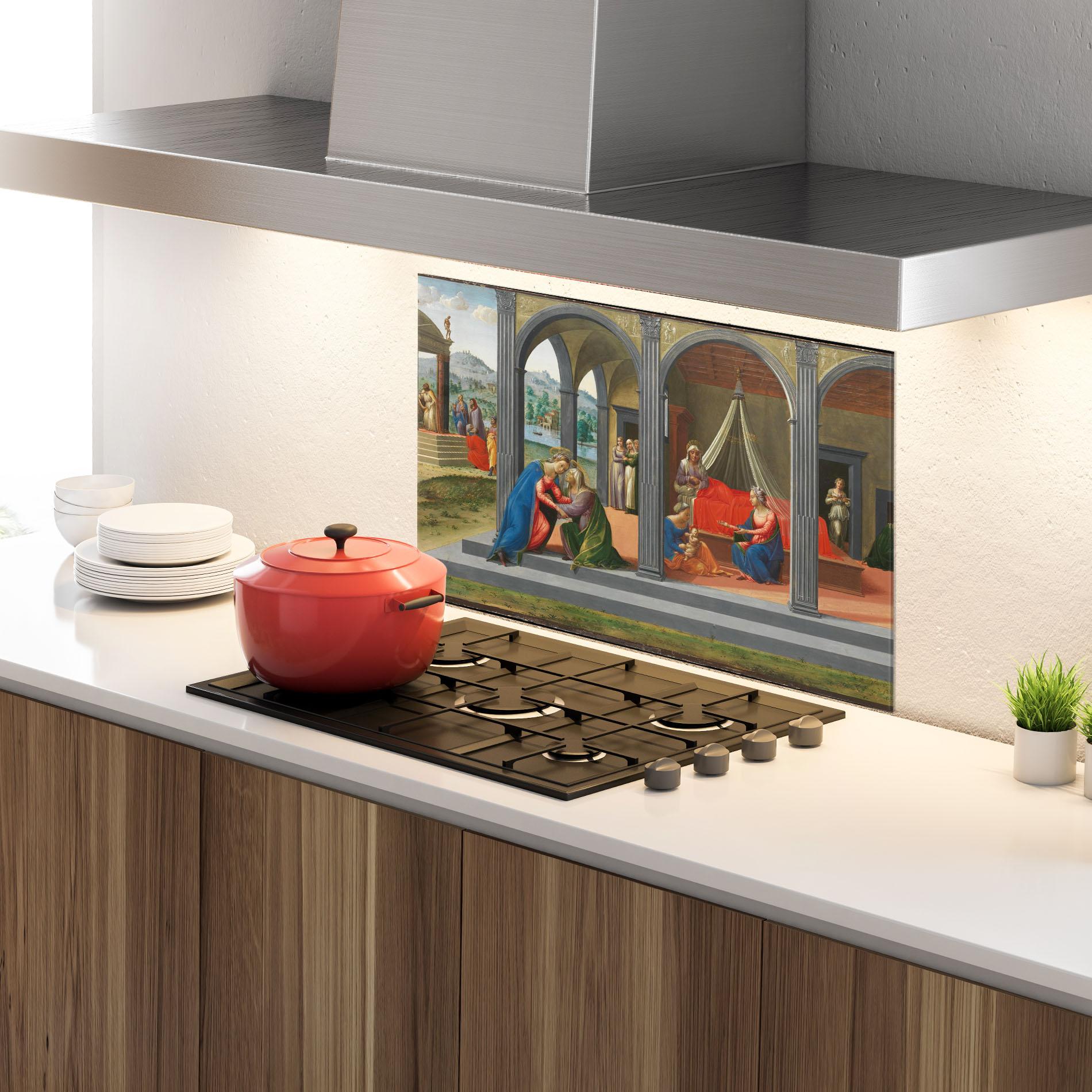 Küchenrückwand Glas Divine Building mockup 4