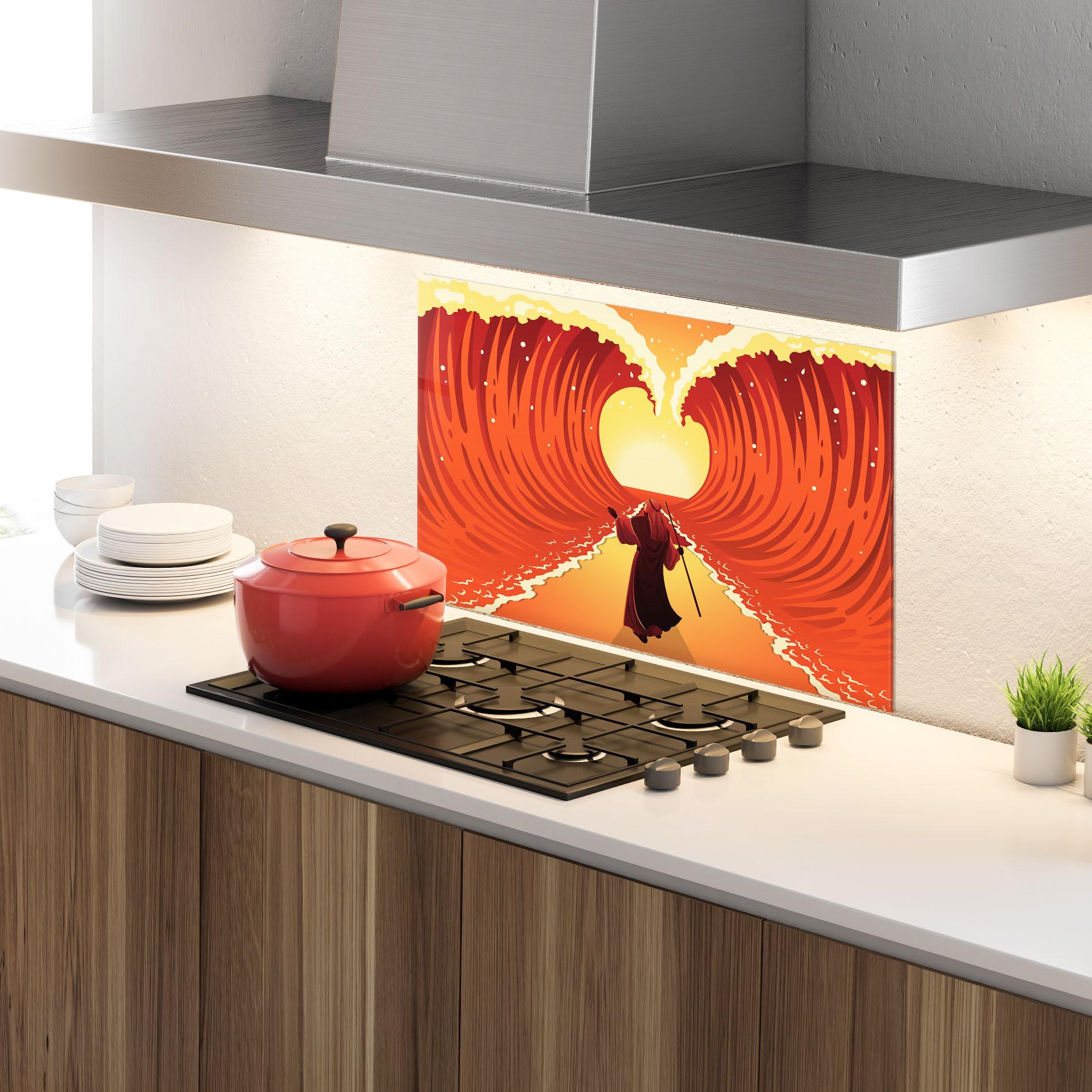 Küchenrückwand Glas Moses mockup 4