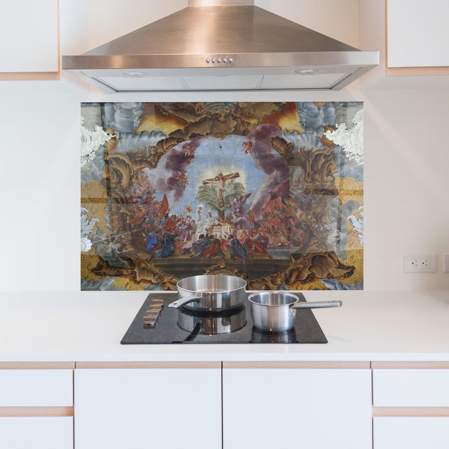 Küchenrückwand Glas Devine Illumination mockup 5