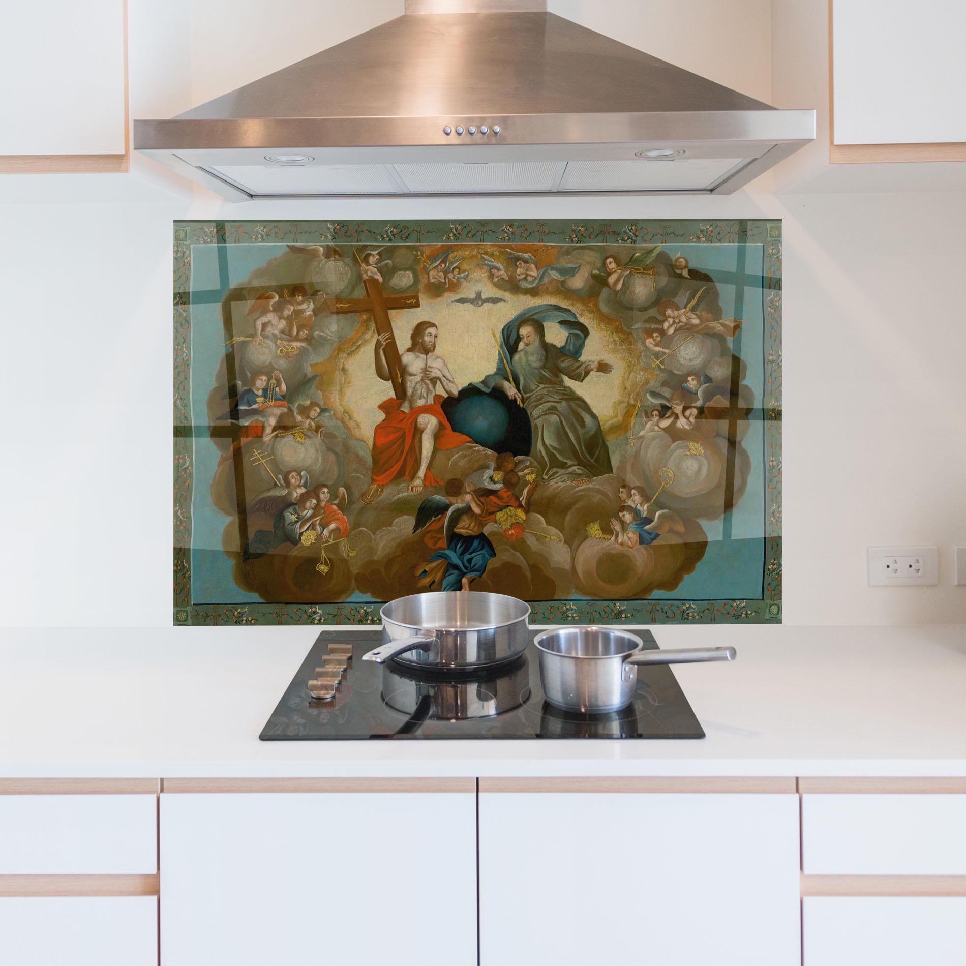 Küchenrückwand Glas Right Hand Cross mockup 5