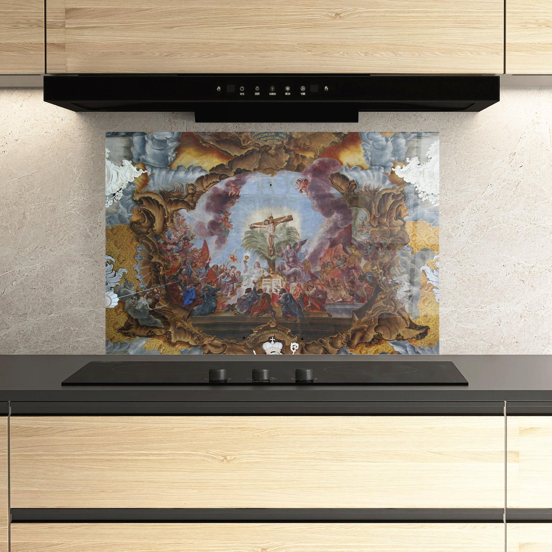 Küchenrückwand Glas Devine Illumination mockup 3