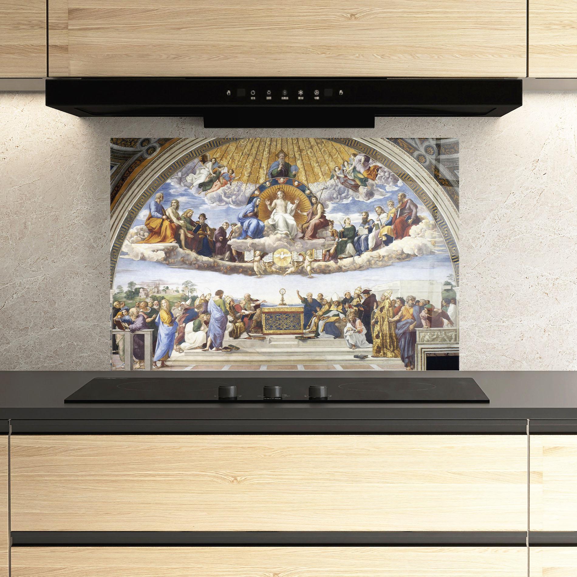 Küchenrückwand Glas Holy Light mockup 3